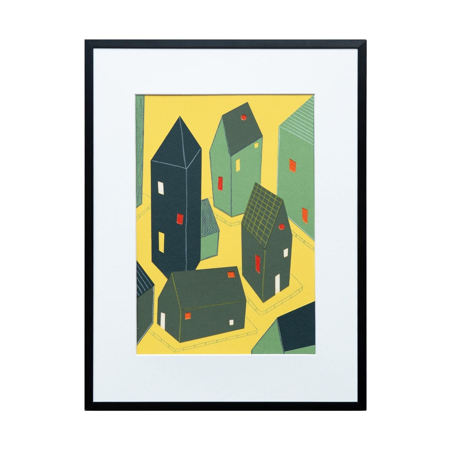 Scandinavian Paper Collage Wall Art, Handmade Nordic Illustration