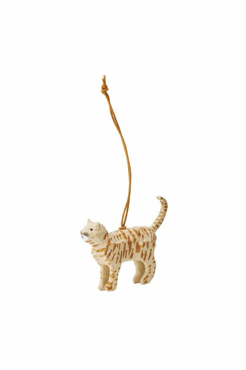 Cat-shaped ornament on a white background
