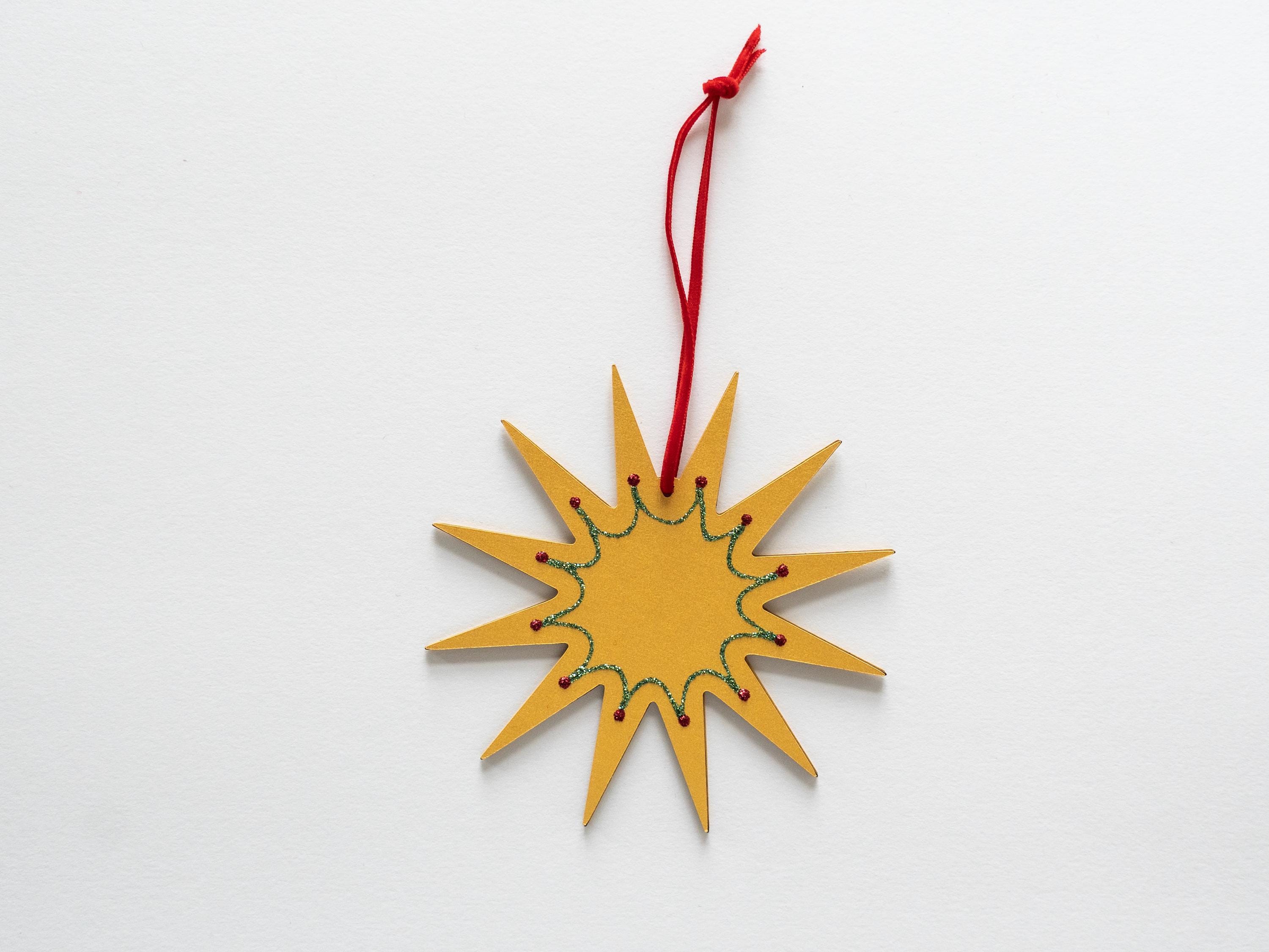 Christmas Star Ornament, Nordic Holiday Decor, 5in