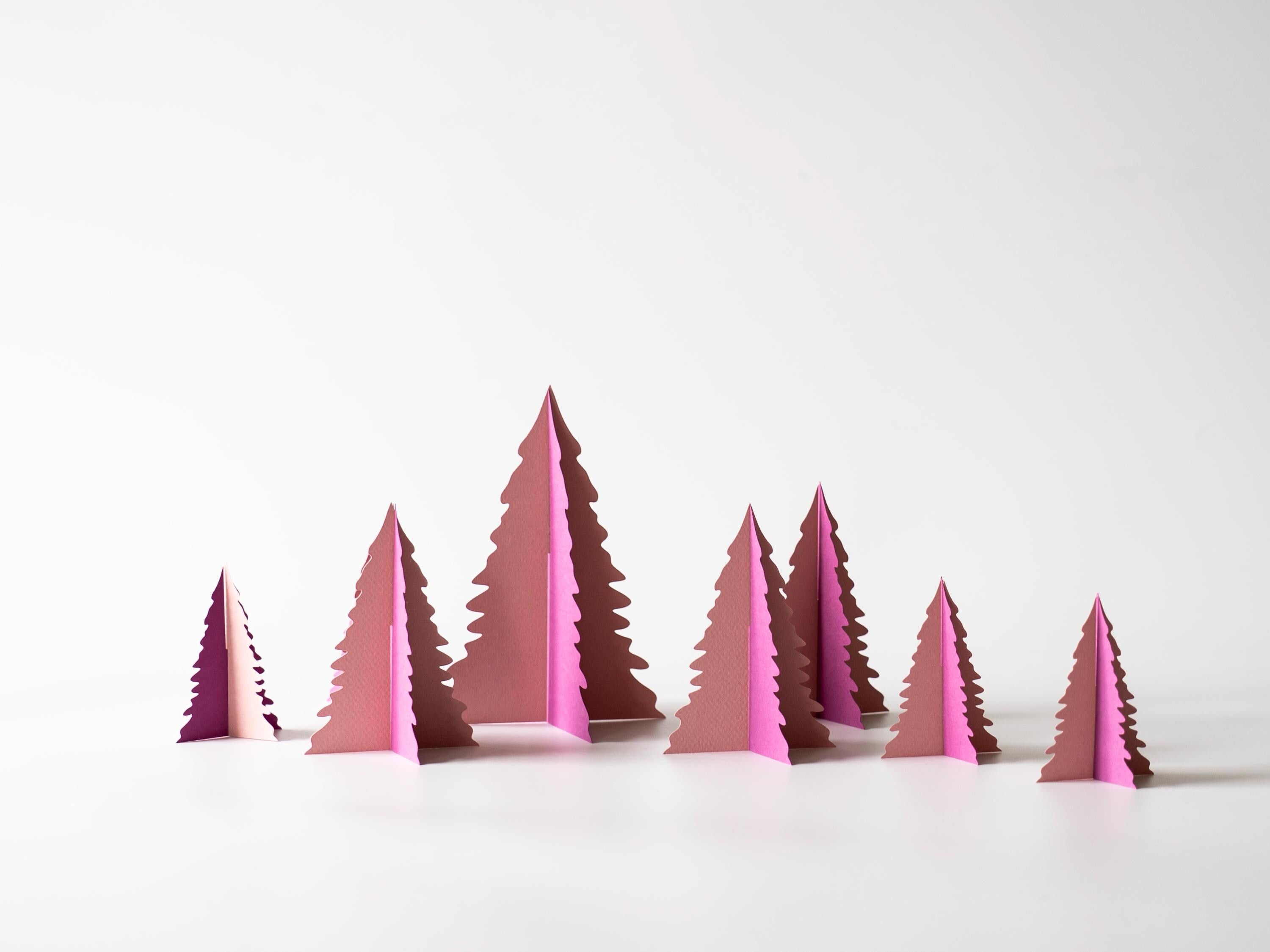 Pink Christmas Tree Decor, Tabletop Holiday Decoration