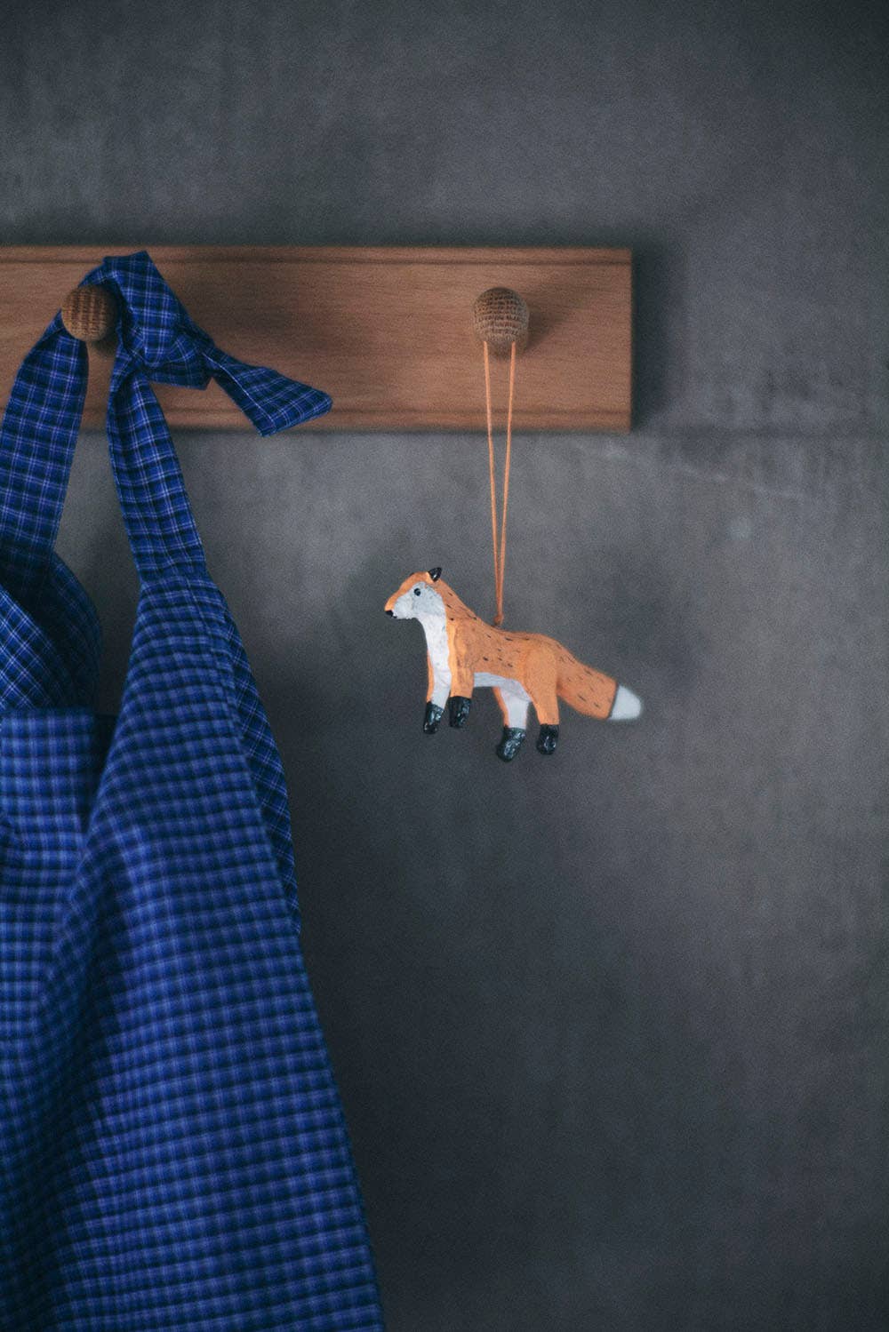 fox paper mache ornament