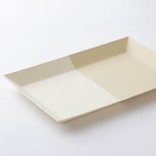 TWO TRAY Waterrepelling Tray Organizer beautiful Japan paper: Beige/White