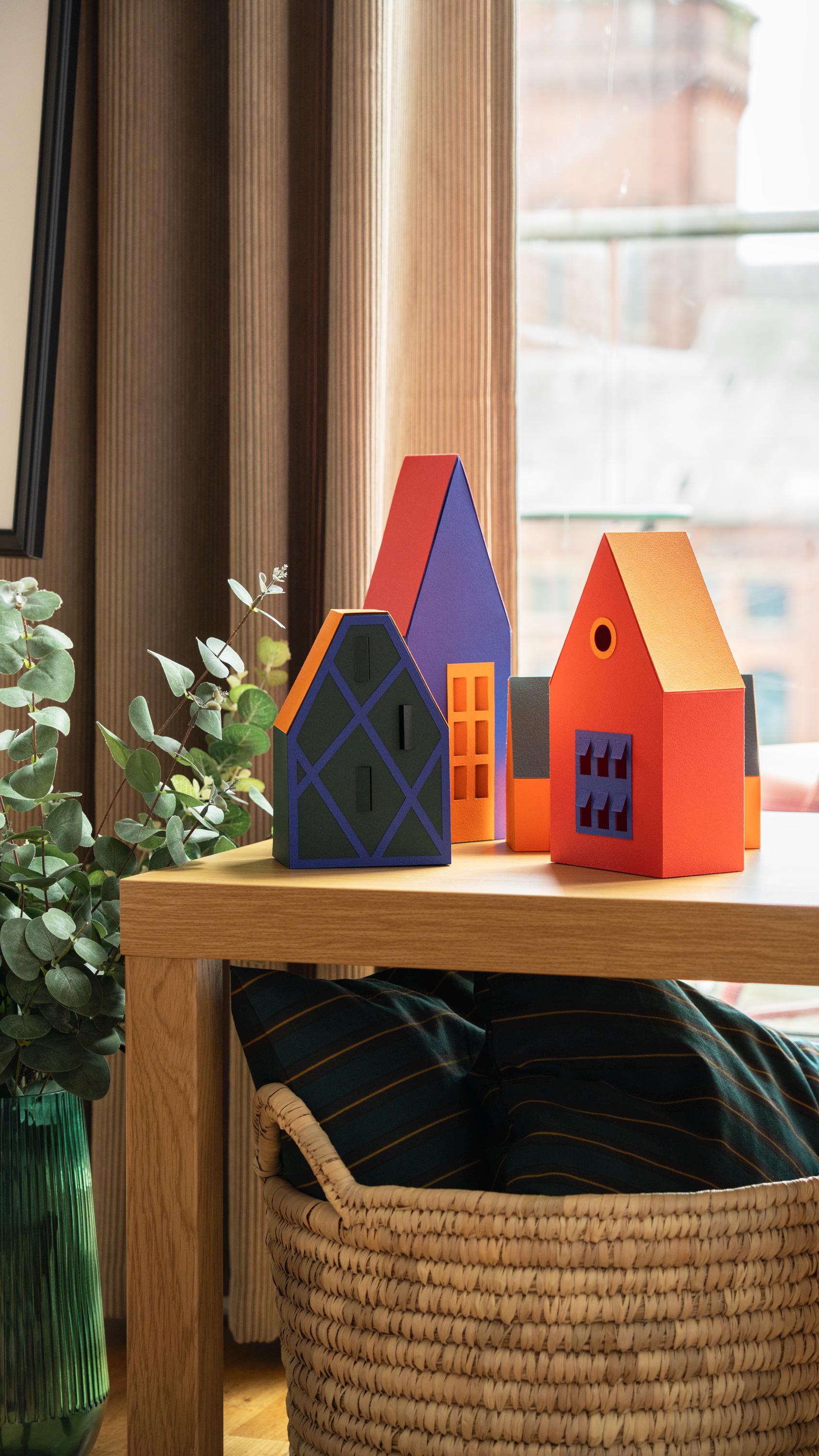 Scandi Home Decor, Colorful Nordic Village
