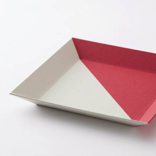 TWO TRAY Waterrepelling Tray Organizer beautiful Japan paper: Red/Ivory