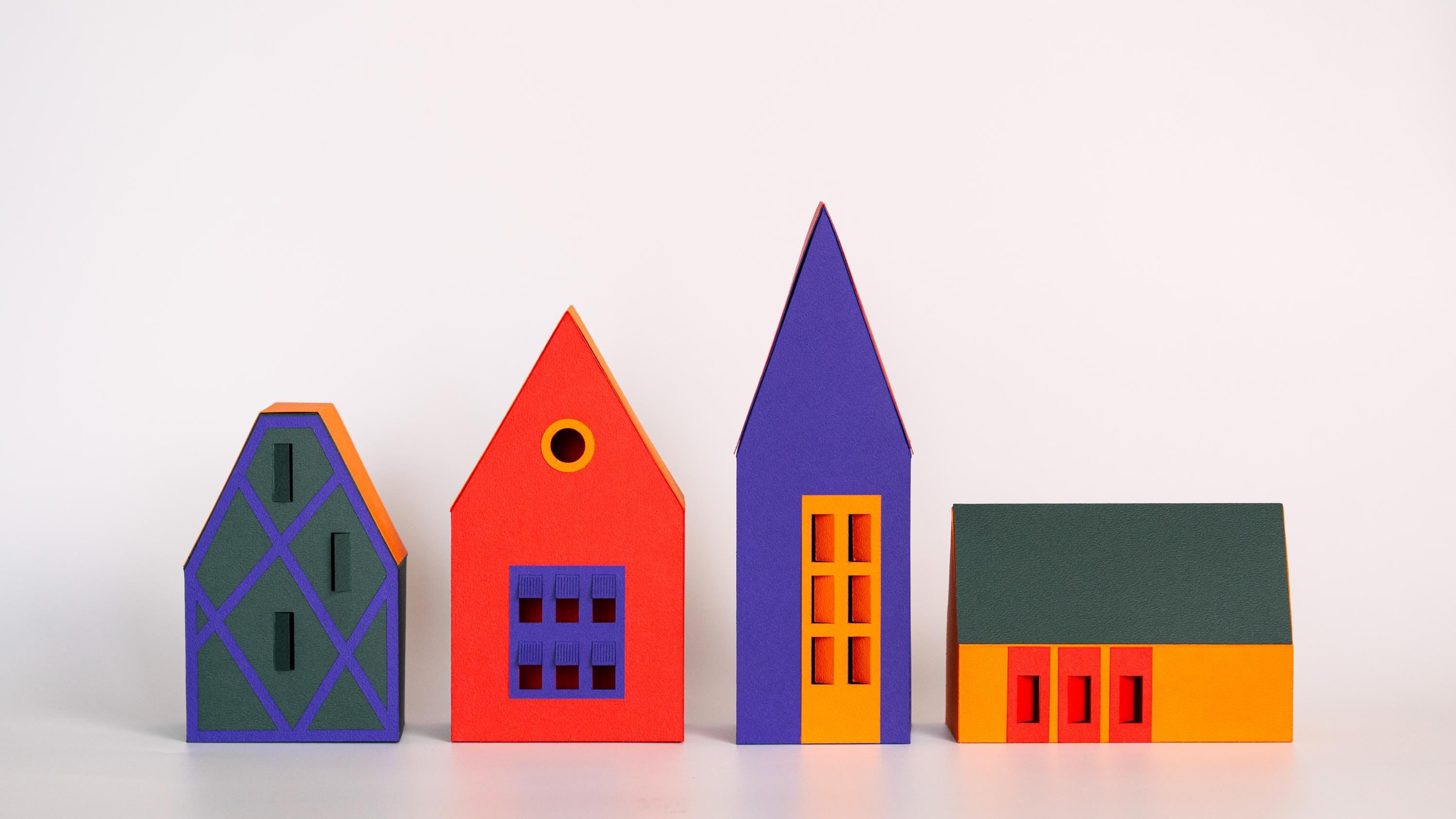 Scandi Home Decor, Colorful Nordic Village
