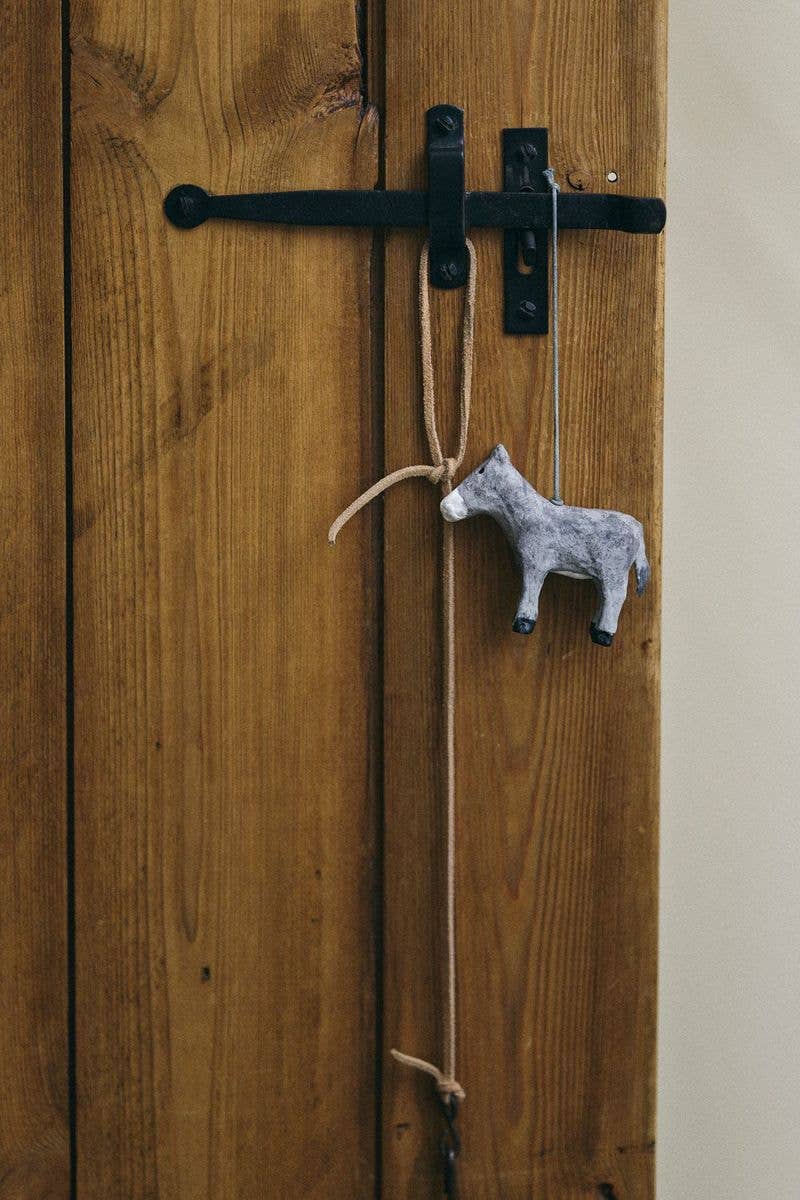 Paper Mache Donkey Ornament