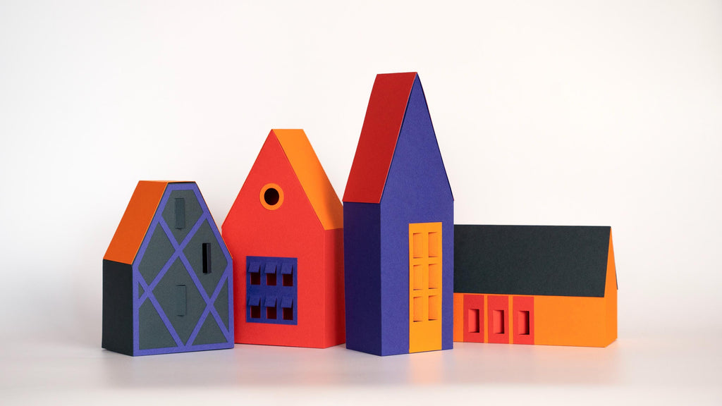 Scandi Home Decor, Colorful Nordic Village