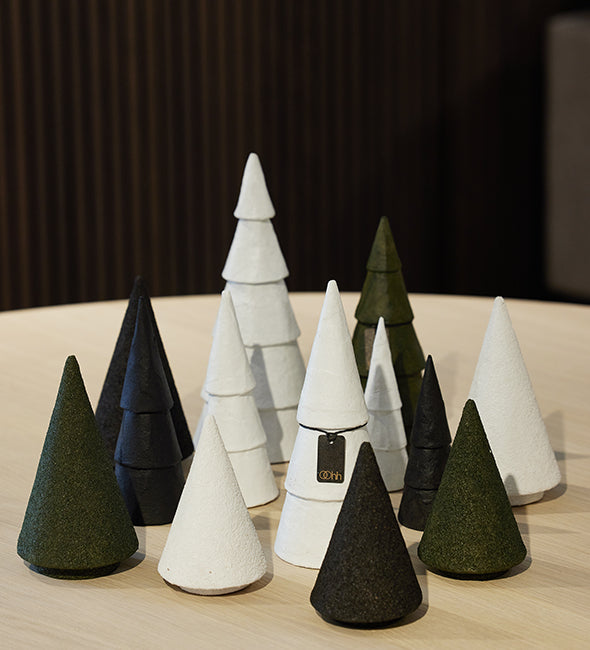 Large Pulp Christmas Trees, Nordic White, Set of 3