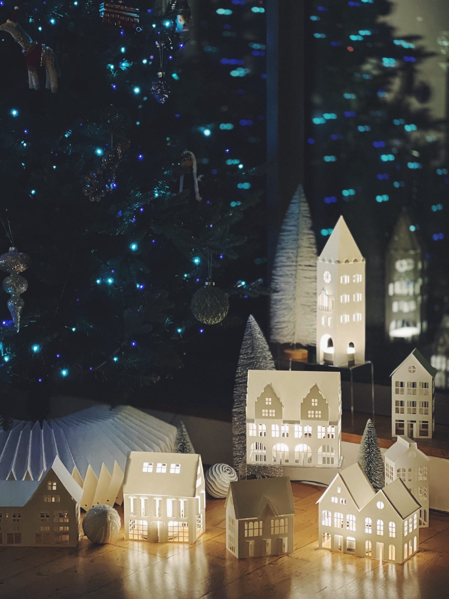 white christmas village