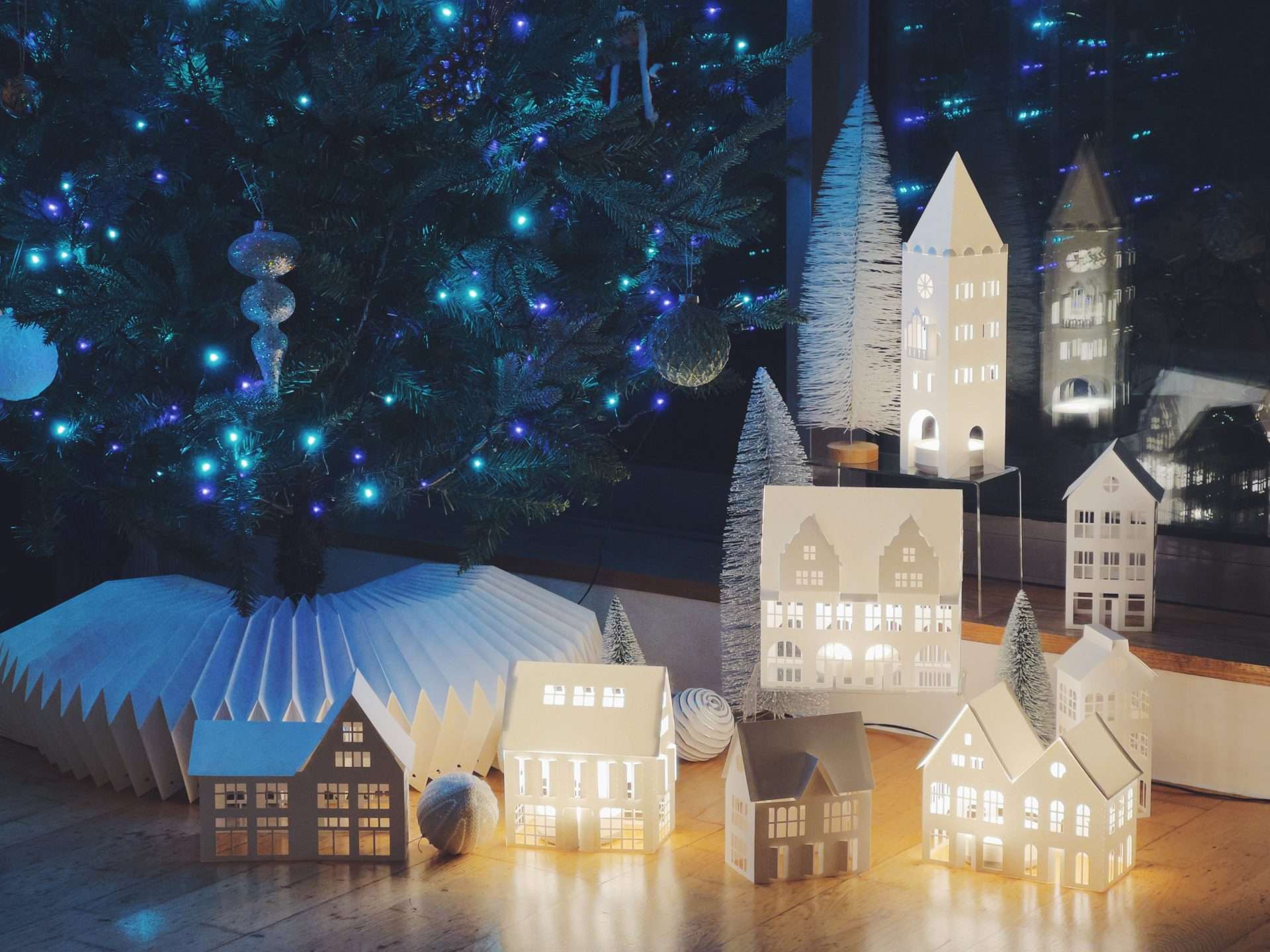 white christmas village