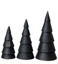 Large Pulp Christmas Trees, Black, Set of 3