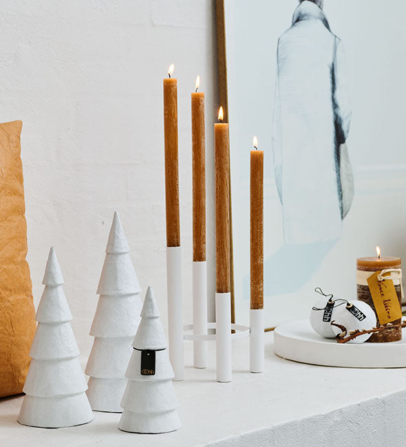 Large Pulp Christmas Trees, Nordic White, Set of 3