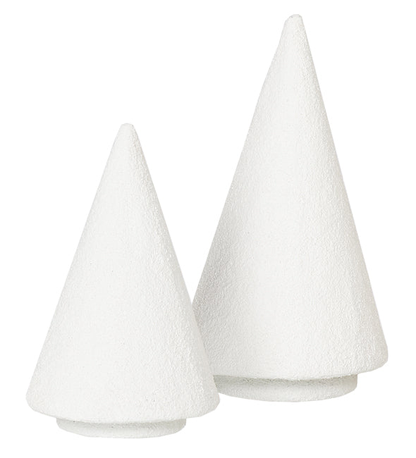 Modern Table Top Christmas Tree Decor, Set of 2, Nordic White