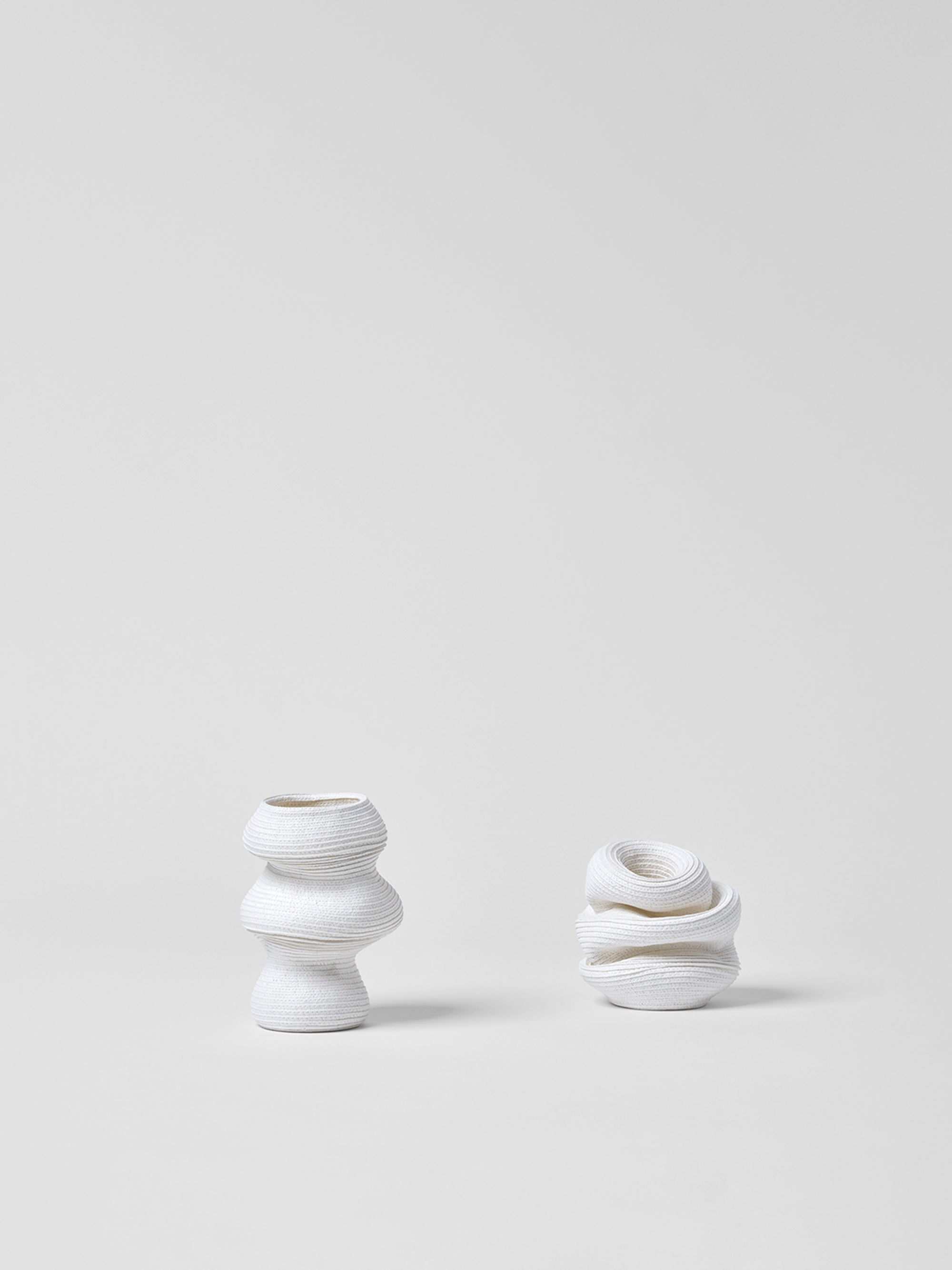 Bibendum Sculptural Object, Organic Shape Vase in White S