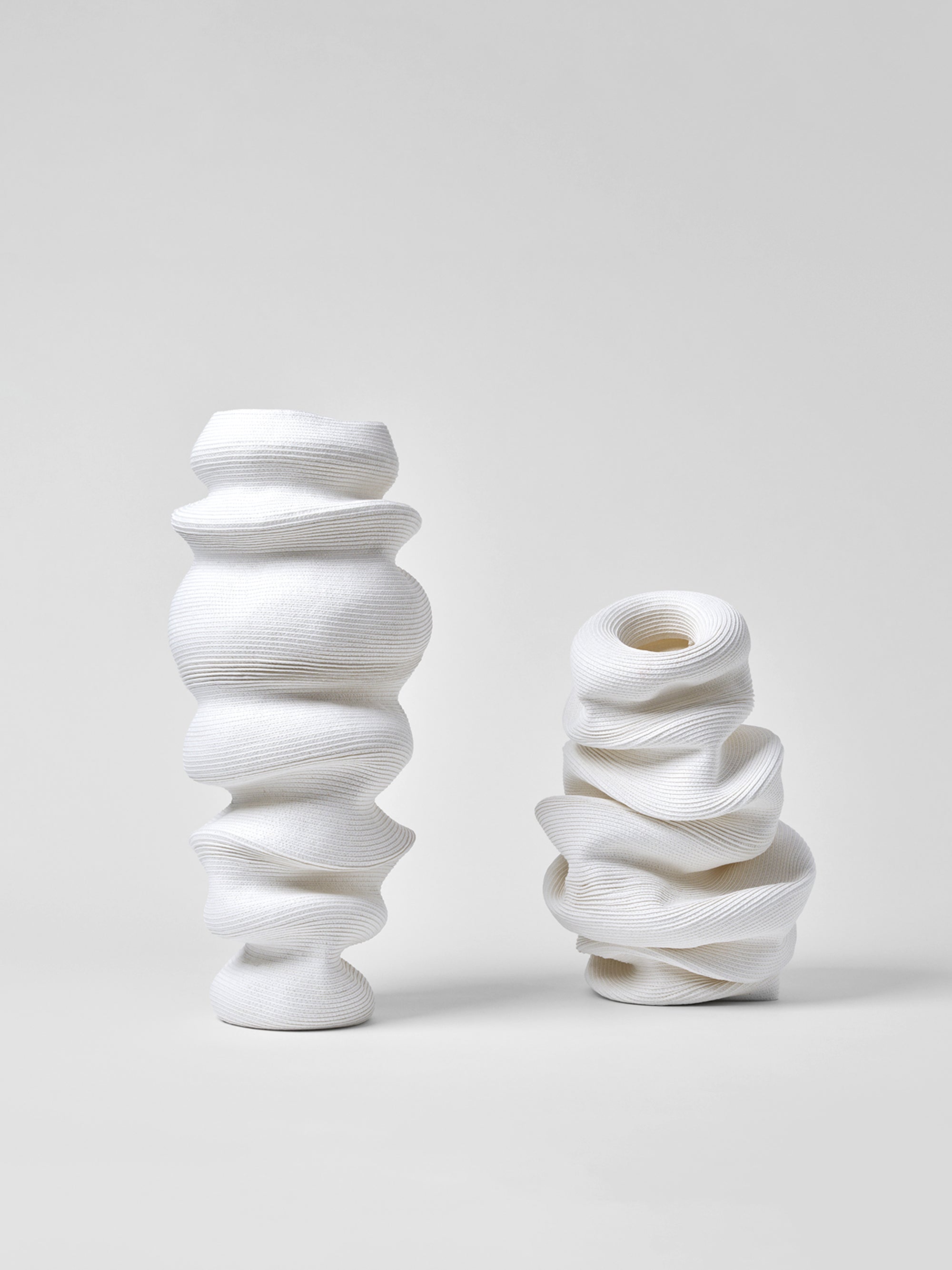 Bibendum Sculptural Object, Organic Shape Vase in White XL