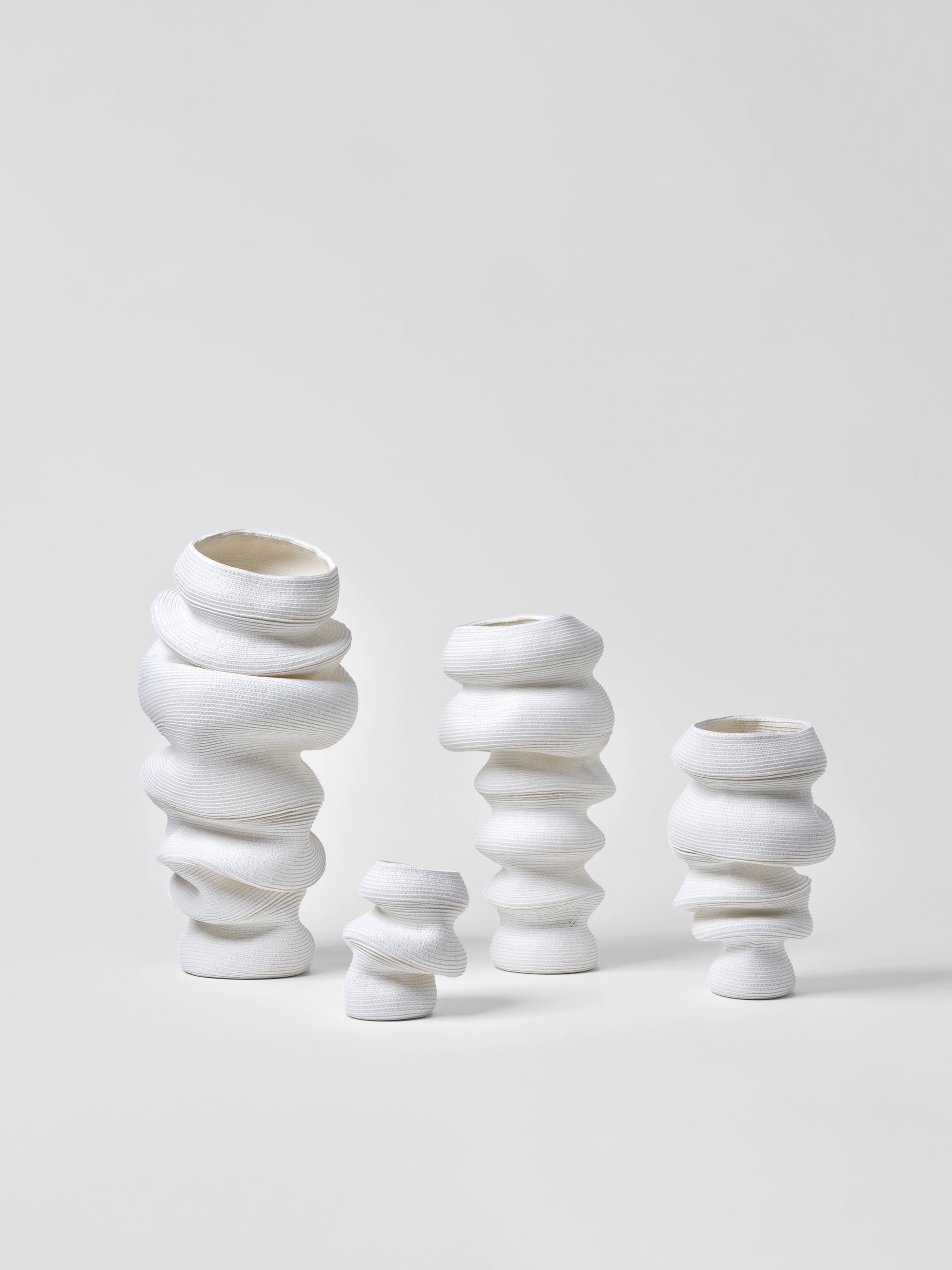 Bibendum Sculptural Object, Organic Shape Vase in White M