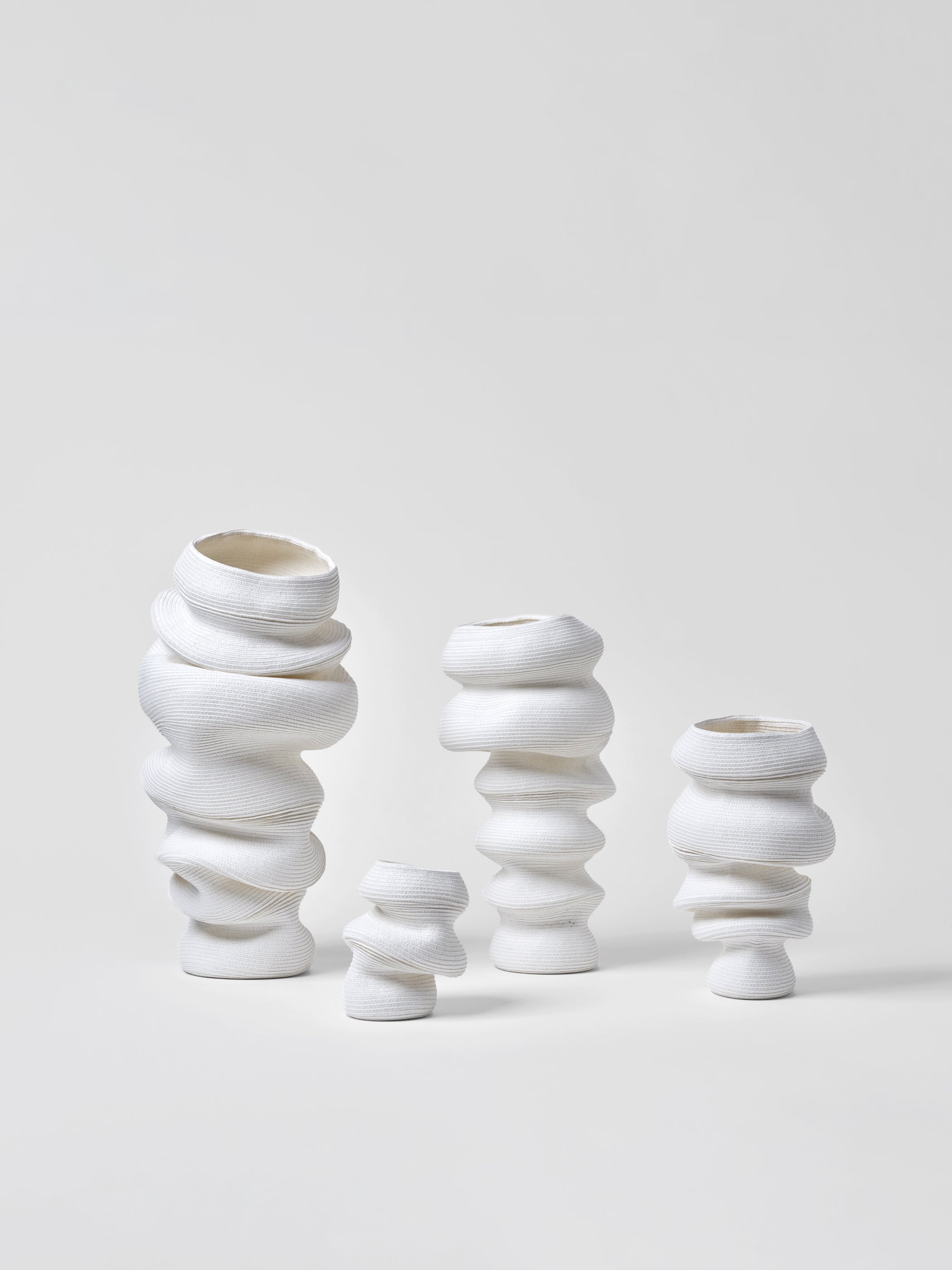 Bibendum Sculptural Object, Organic Shape Vase in White S
