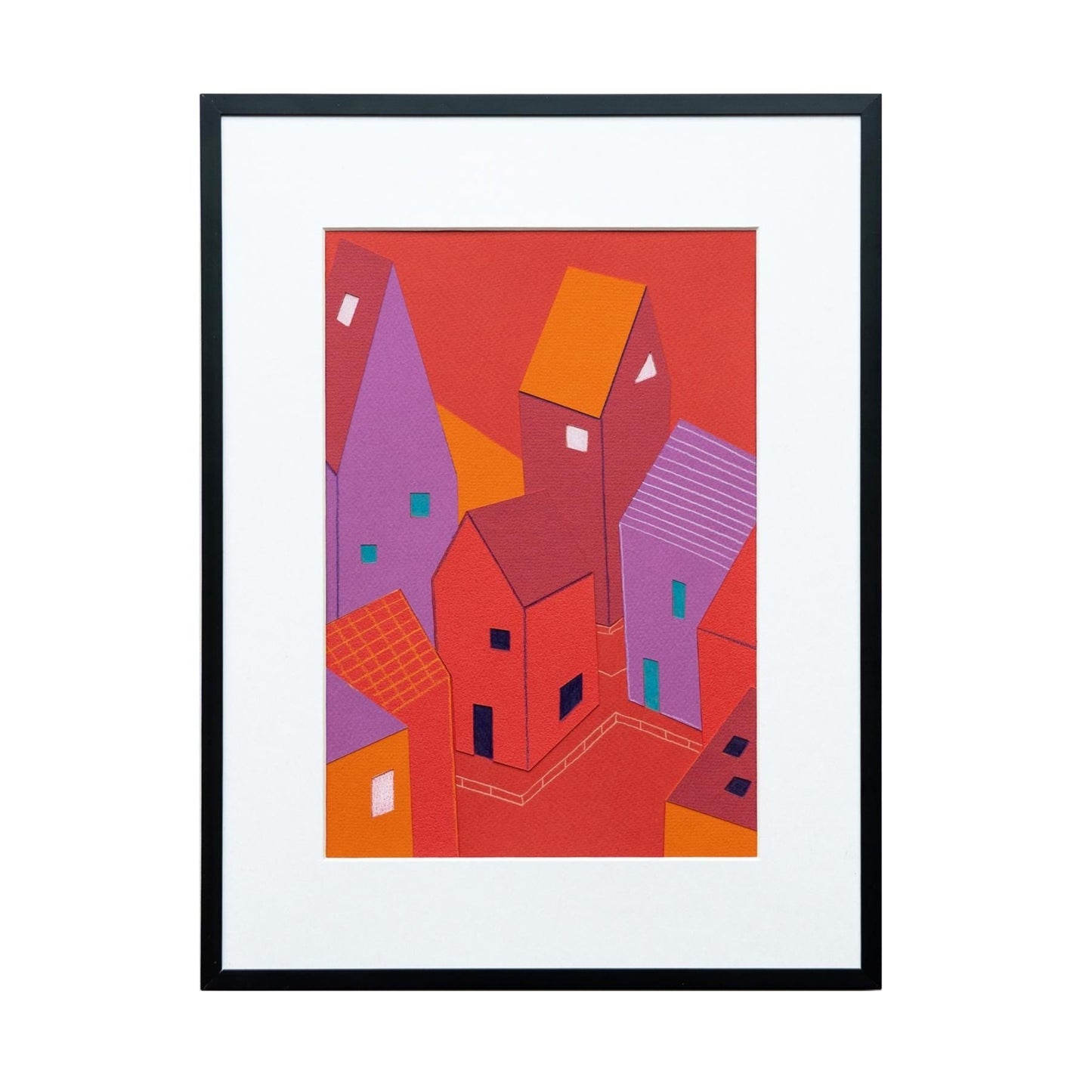 Scandinavian Paper Collage Wall Art, Handmade Nordic Illustration