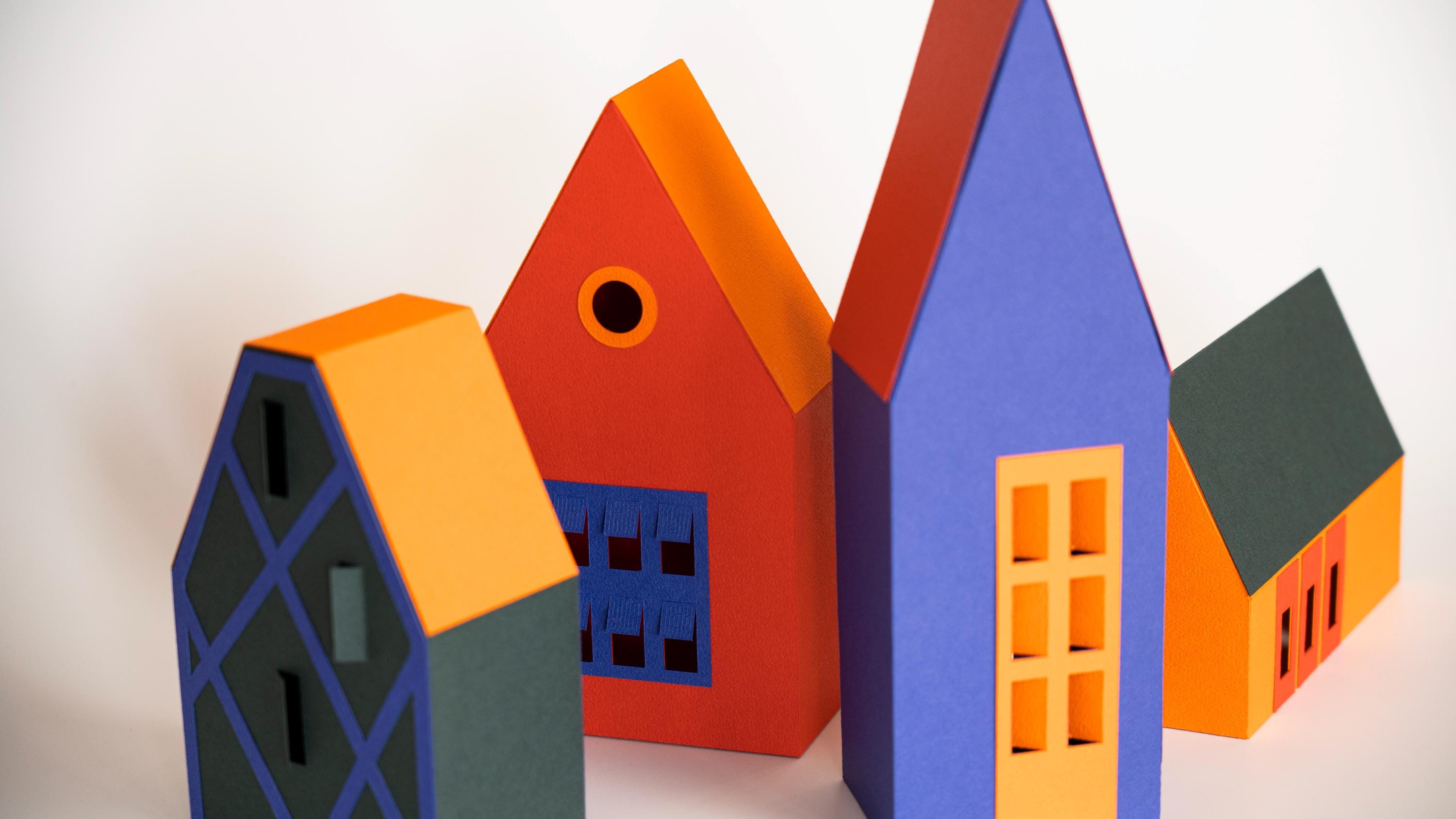 Scandi Home Decor, Colorful Nordic Village
