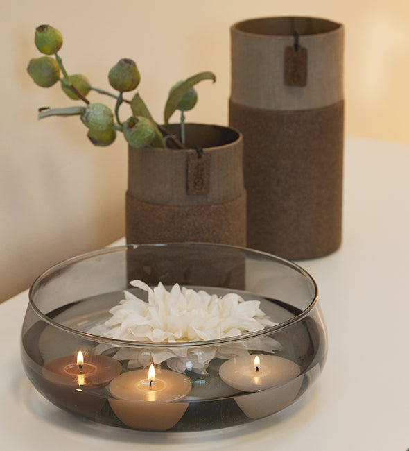 Bag of 12 floating pebble candles, Melon White