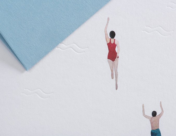 Swimming Summer Card - Embossed