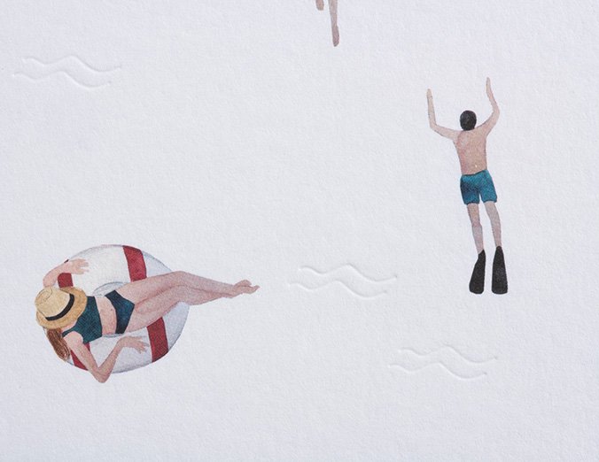 Swimming Summer Card - Embossed