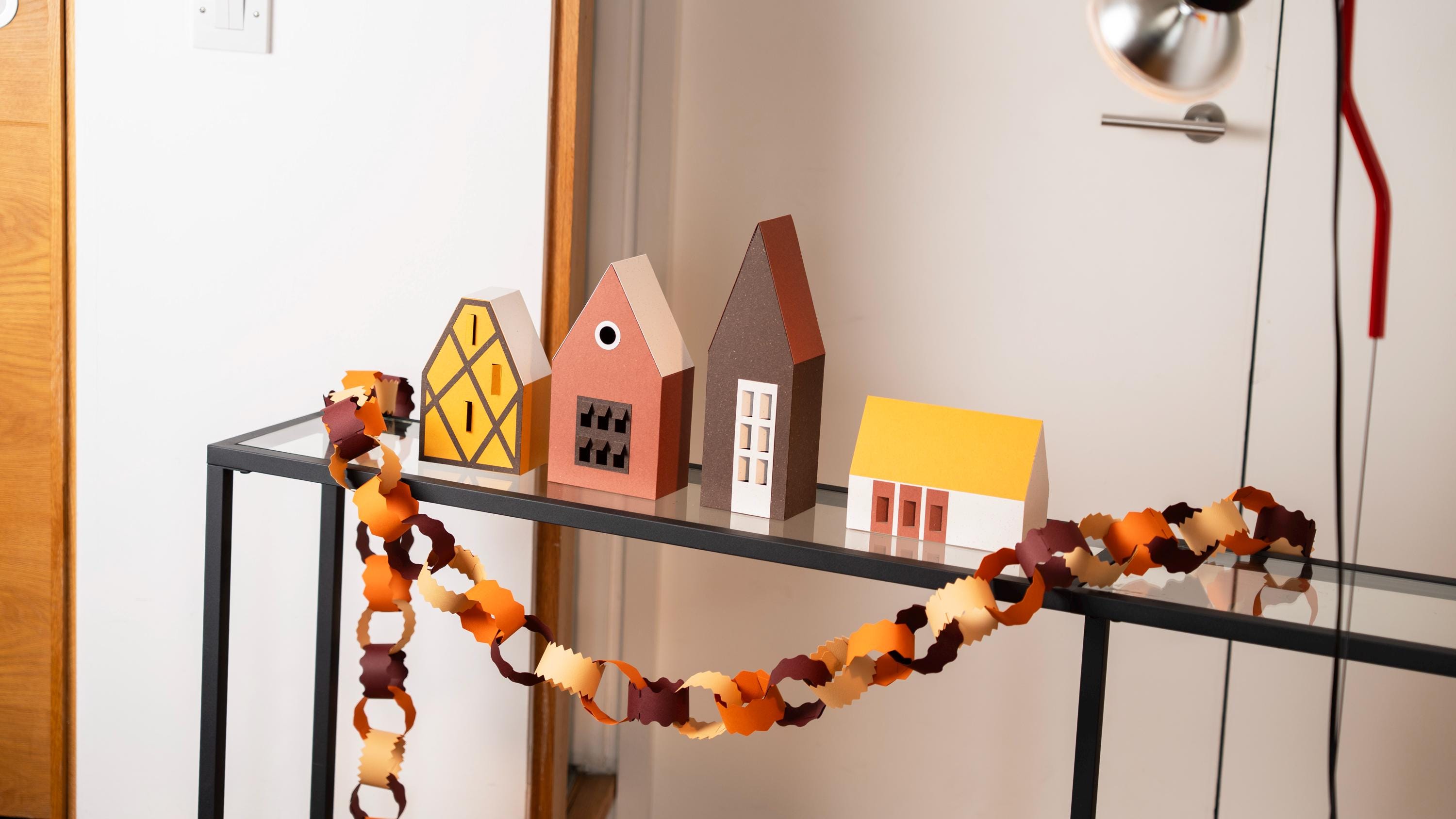 Earthy Tones Nordic Village, Modern Autumn Home Decor
