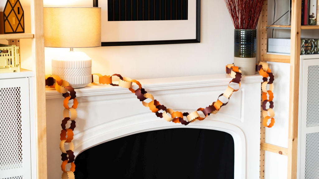 Earthy Tones Paper Chain Garland, Autumn Home Decor, 3m long, 118inch