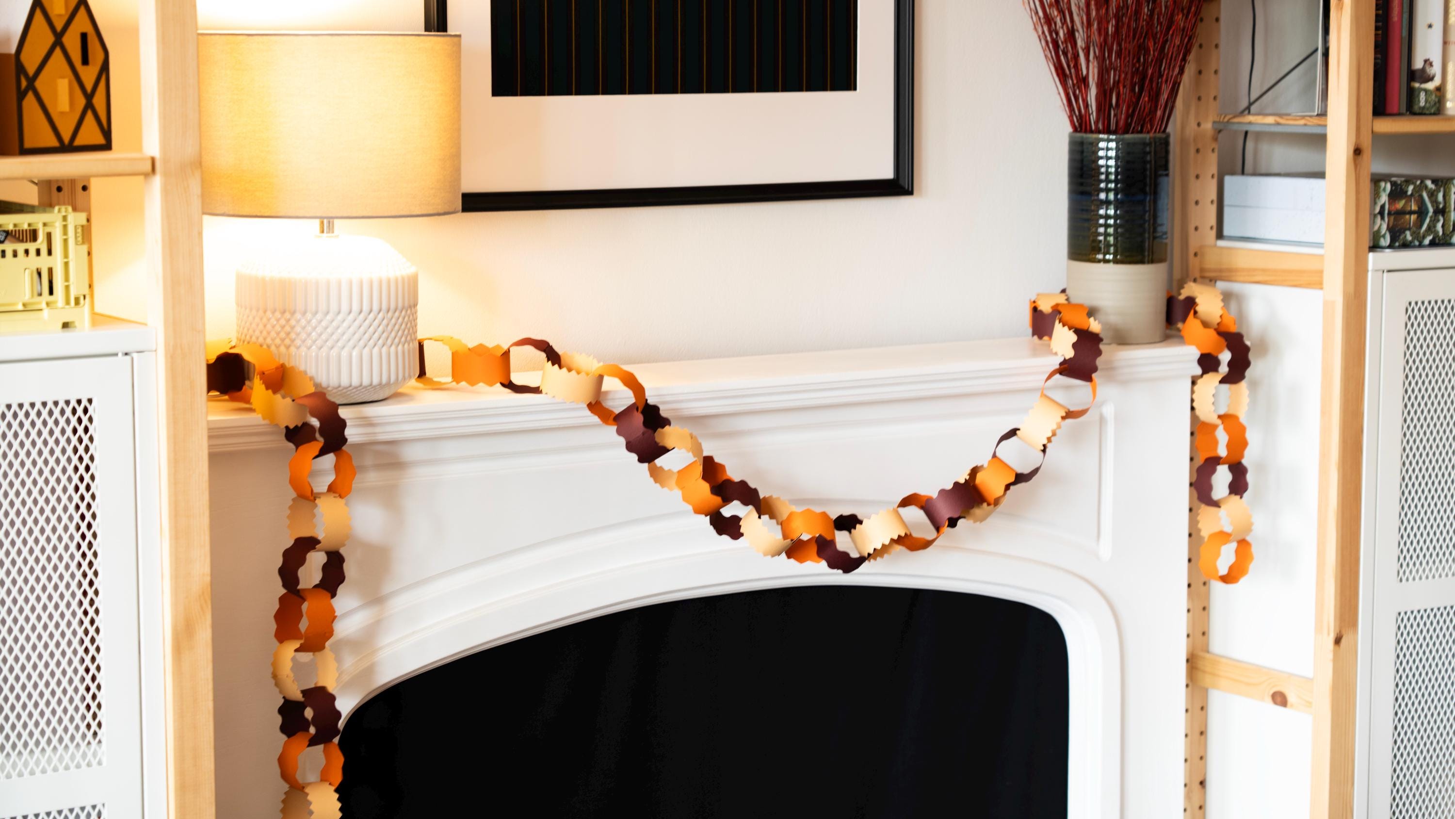 Earthy Tones Paper Chain Garland, Autumn Home Decor, 3m long, 118inch