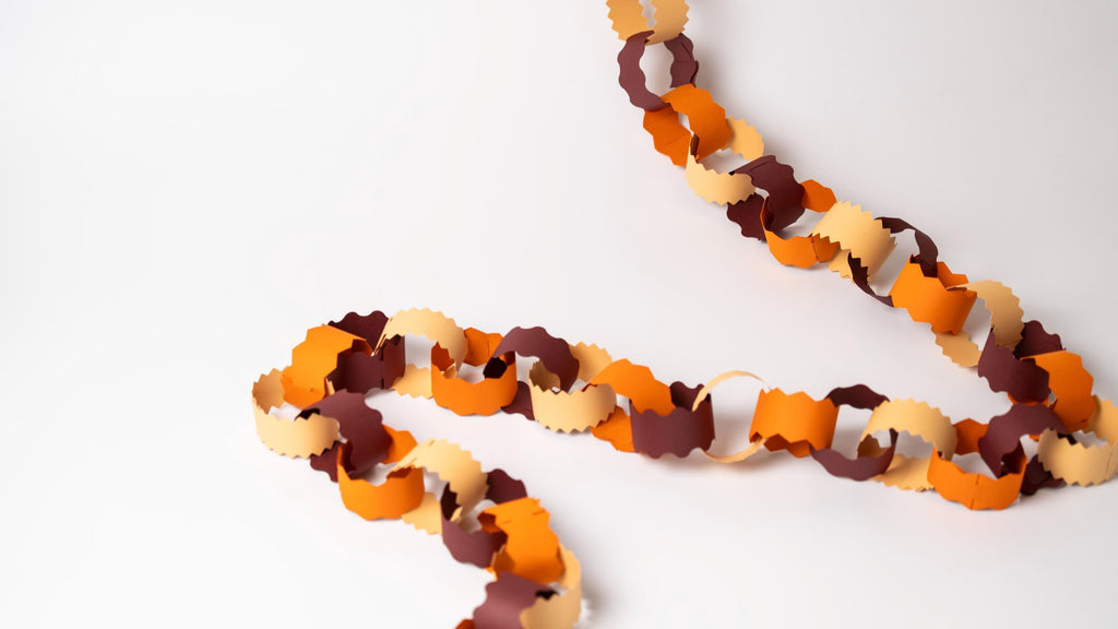 Earthy Tones Paper Chain Garland, Autumn Home Decor, 3m long, 118inch