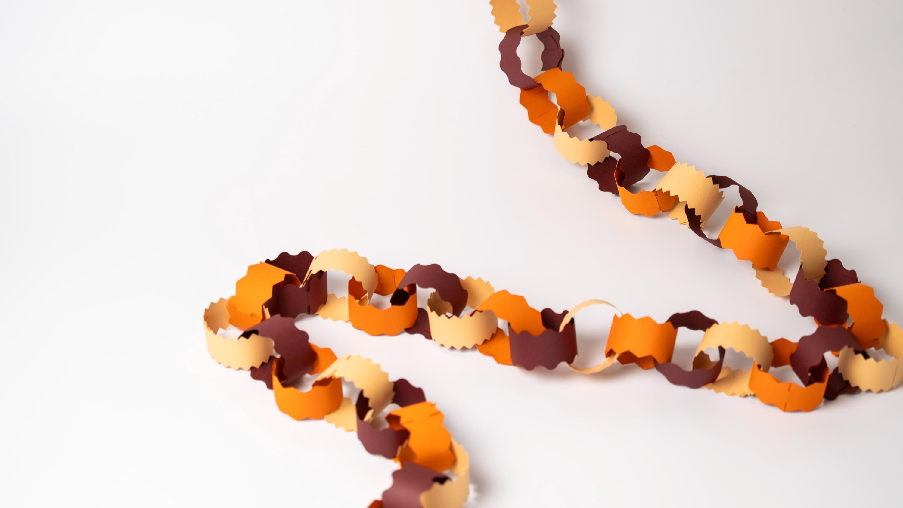 Earthy Tones Paper Chain Garland, Autumn Home Decor, 3m long, 118inch
