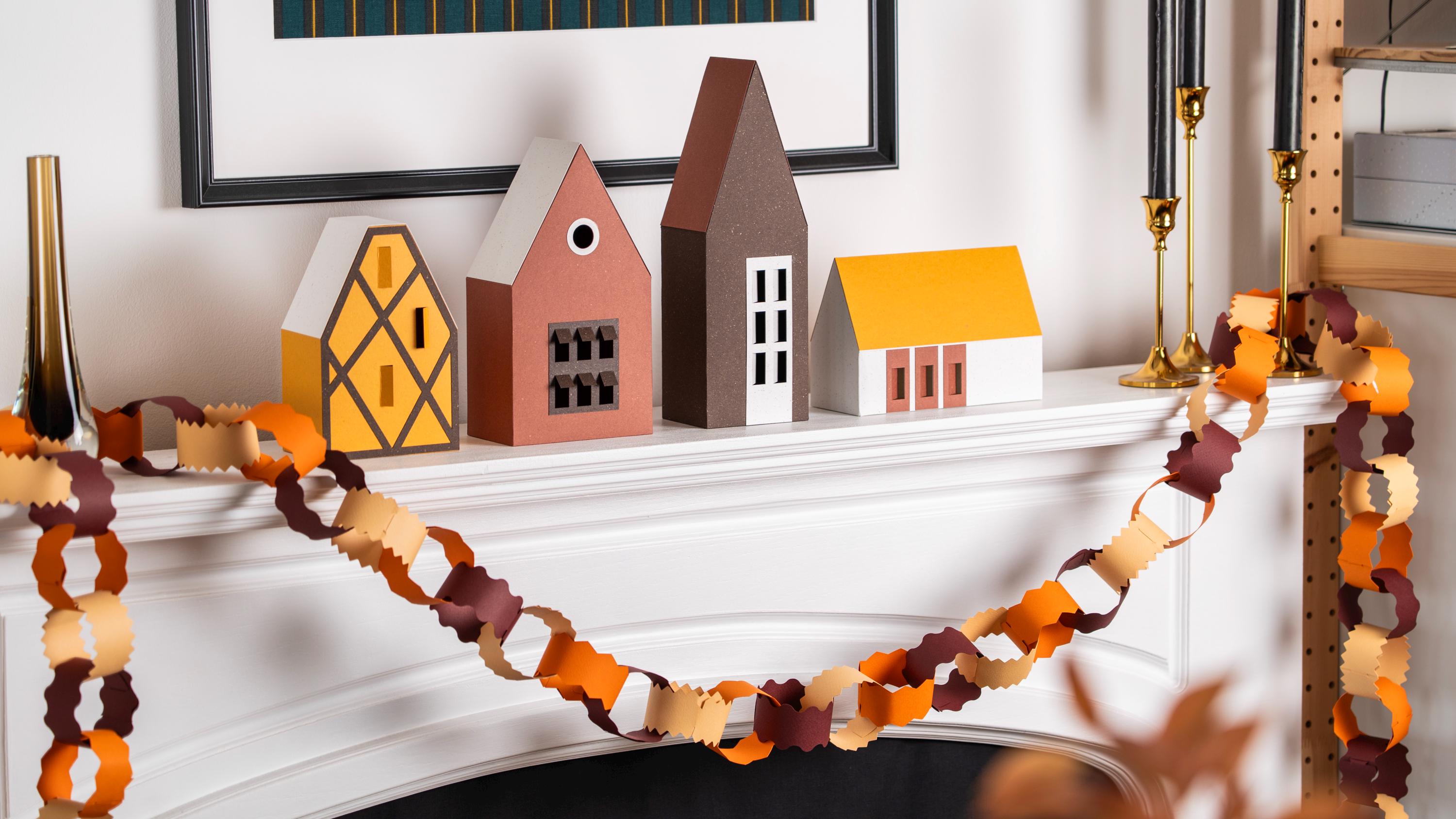 Earthy Tones Paper Chain Garland, Autumn Home Decor, 3m long, 118inch