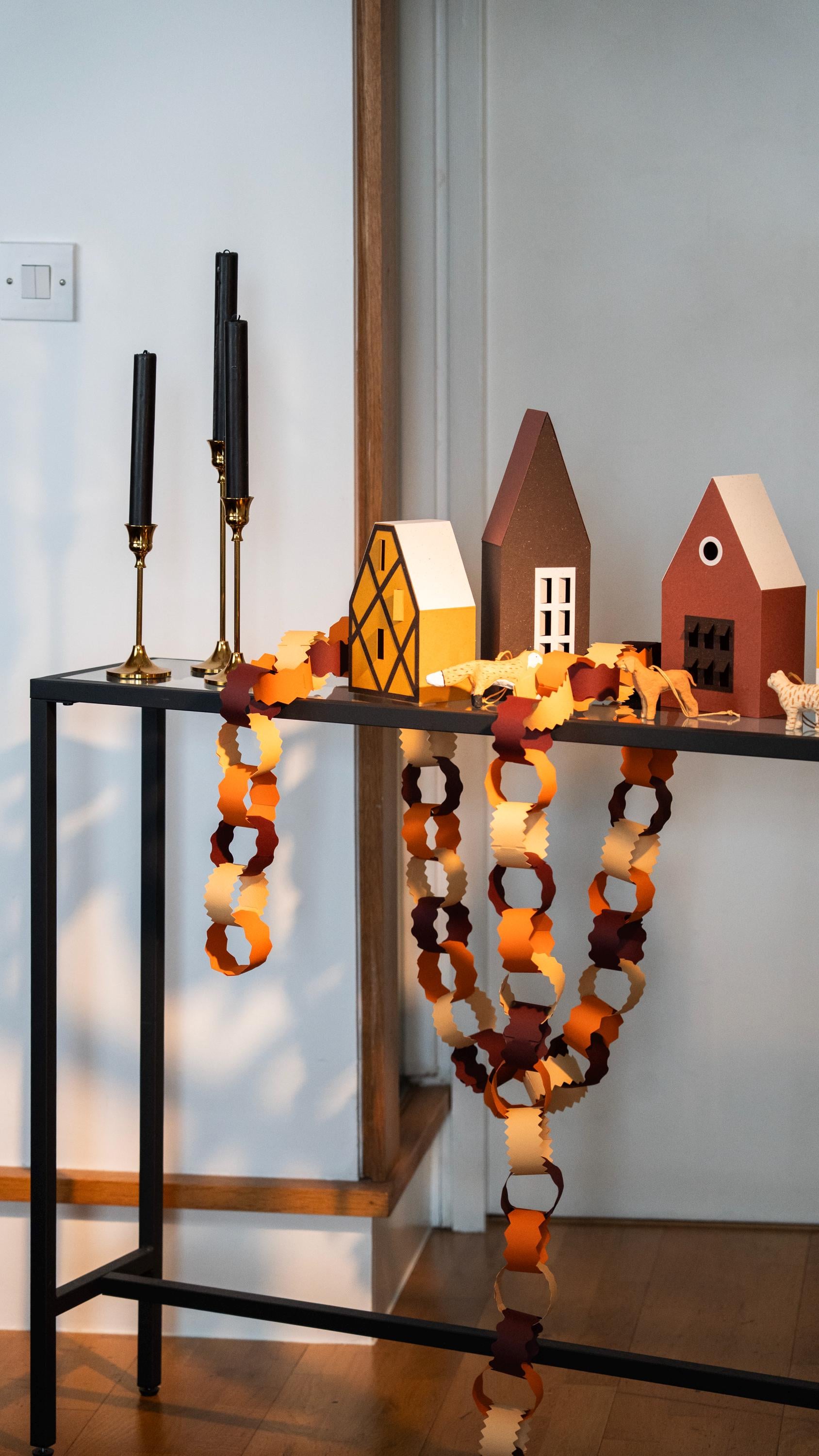 Earthy Tones Paper Chain Garland, Autumn Home Decor, 3m long, 118inch