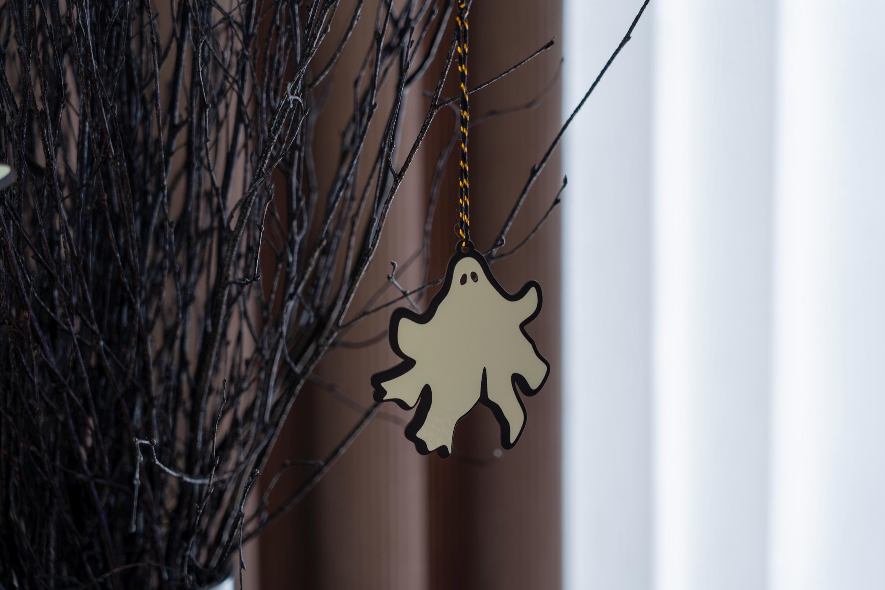 Ghost Ornament, Halloween Hanging Decor, Set of Three Ghosts