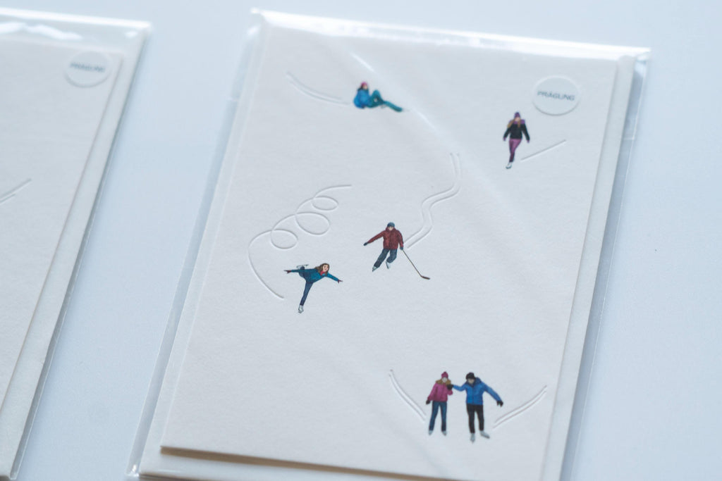 Christmas Cards: Winter Sports - Set of Three, A6 Size