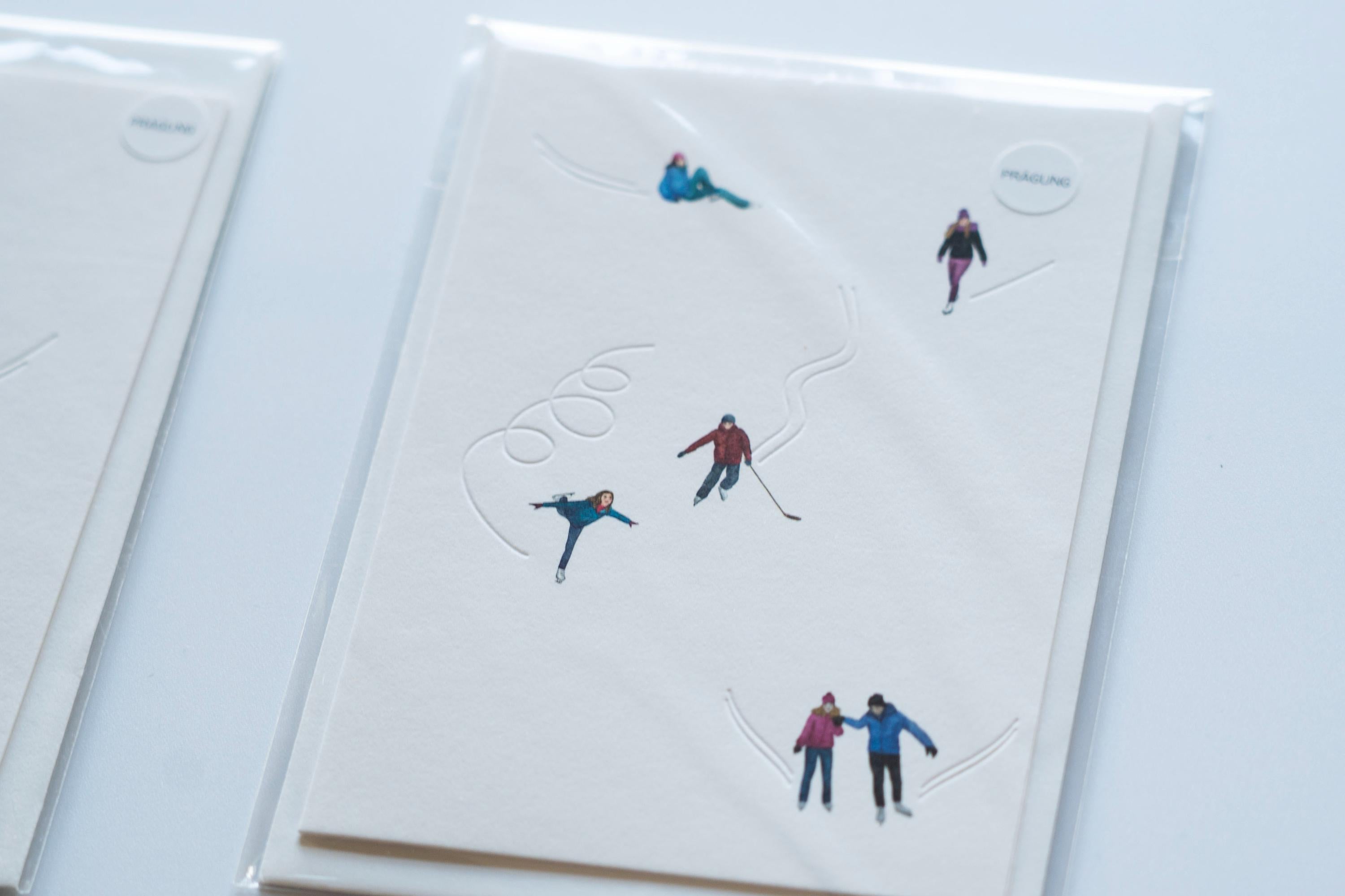 Christmas Cards: Winter Sports - Set of Three, A6 Size