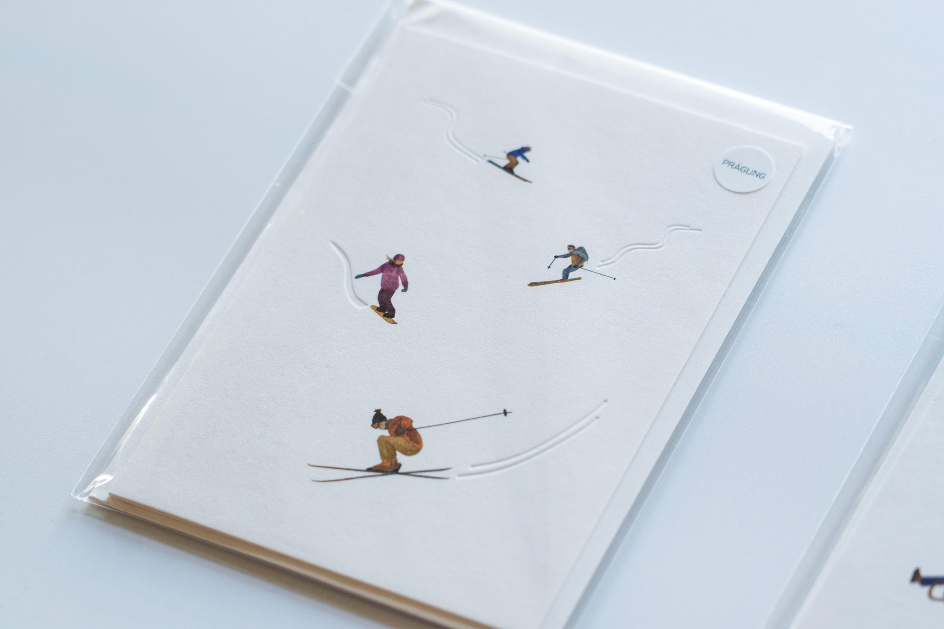 Christmas Cards: Winter Sports - Set of Three, A6 Size