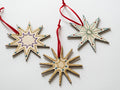 Nordic Stars Ornaments: Set of Three, Handcrafted, Minimal Christmas Decor