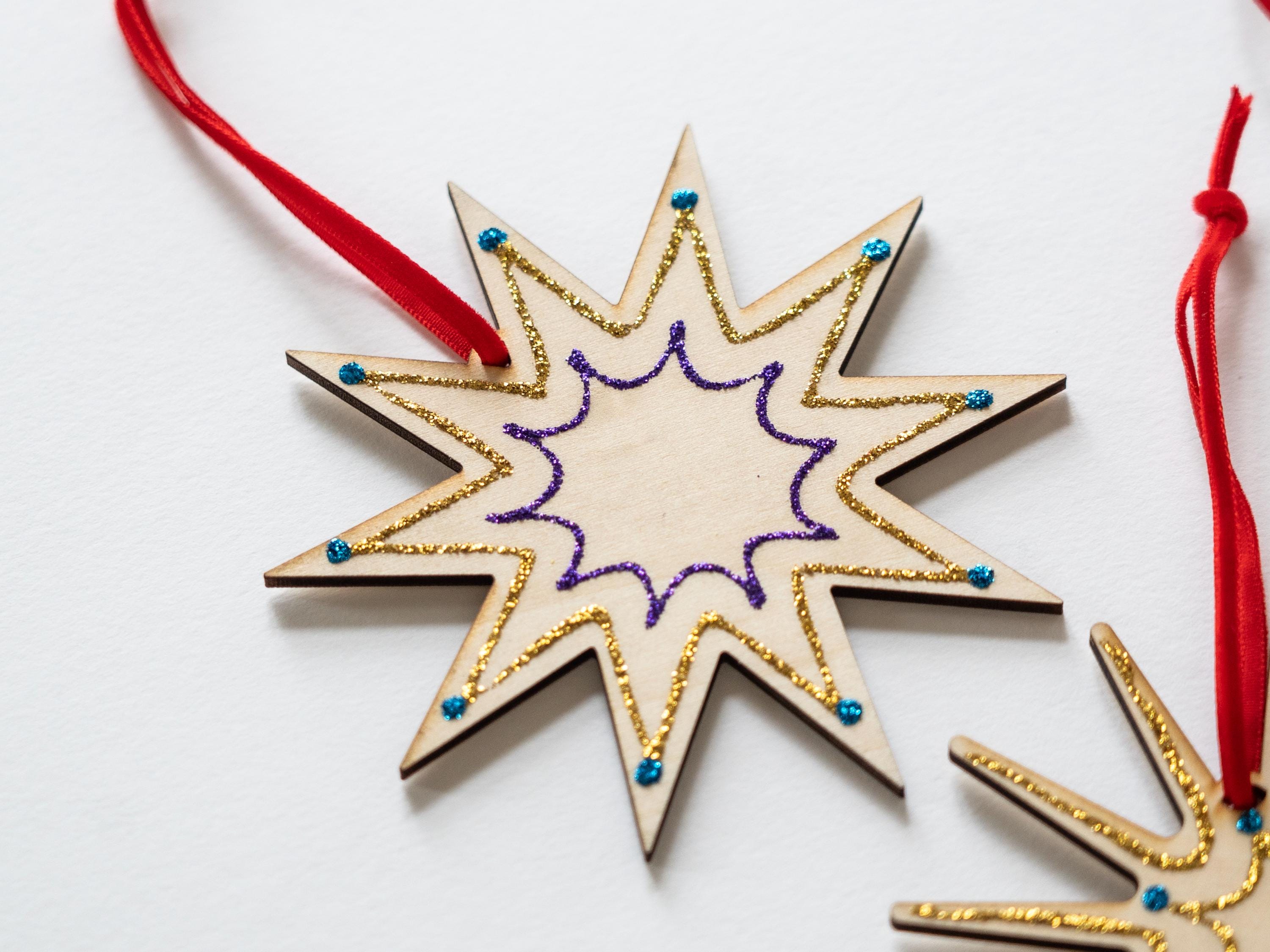Nordic Stars Ornaments: Set of Three, Handcrafted, Minimal Christmas Decor