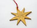 Large Nordic Star Ornament, Hand decorated, Minimal Christmas Decor, 5.5in