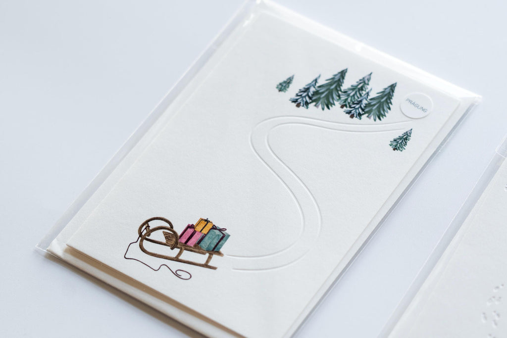 Christmas Cards: Set of Three - A6 Size - Minimal Embossed Design