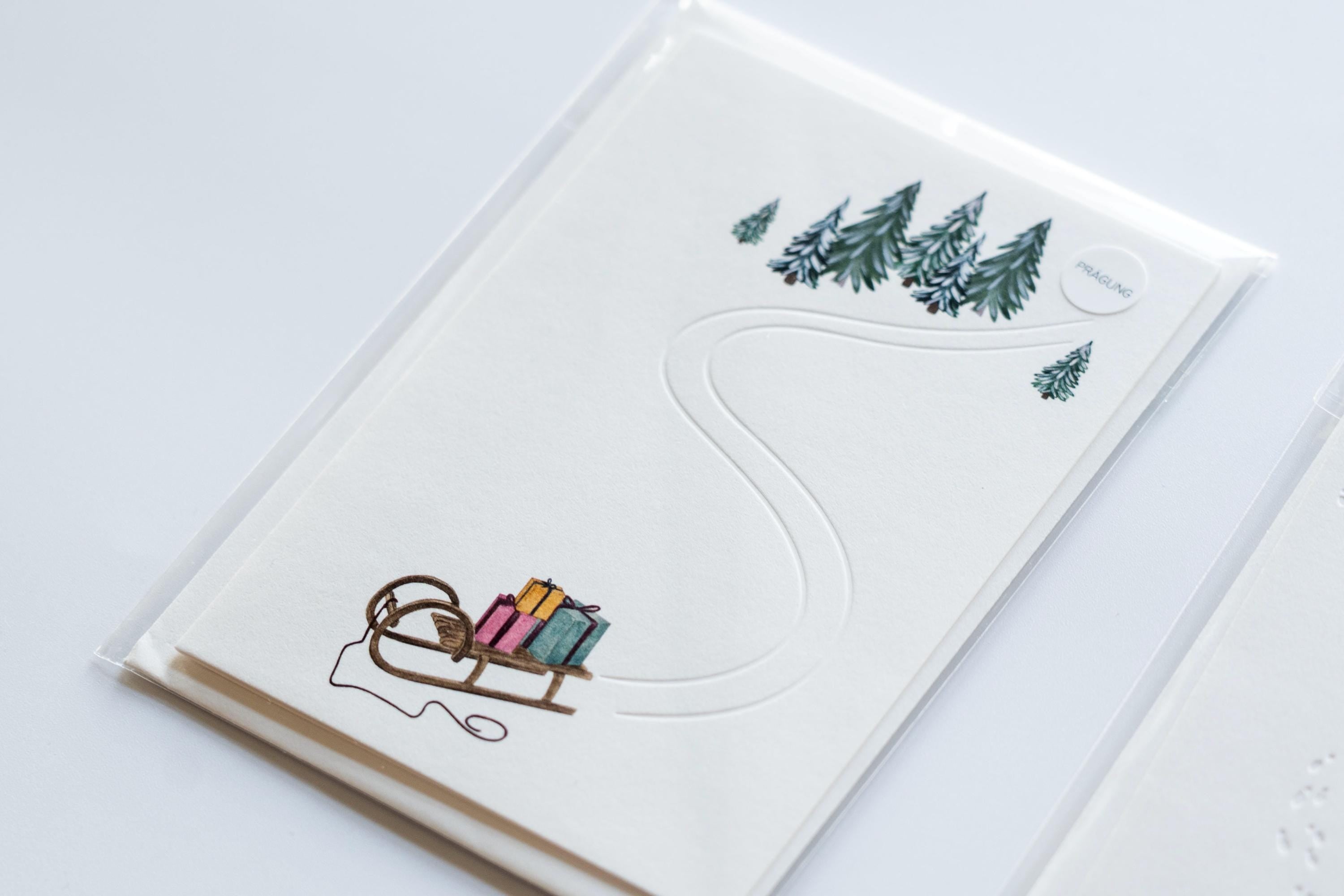 Christmas Cards: Set of Three - A6 Size - Minimal Embossed Design