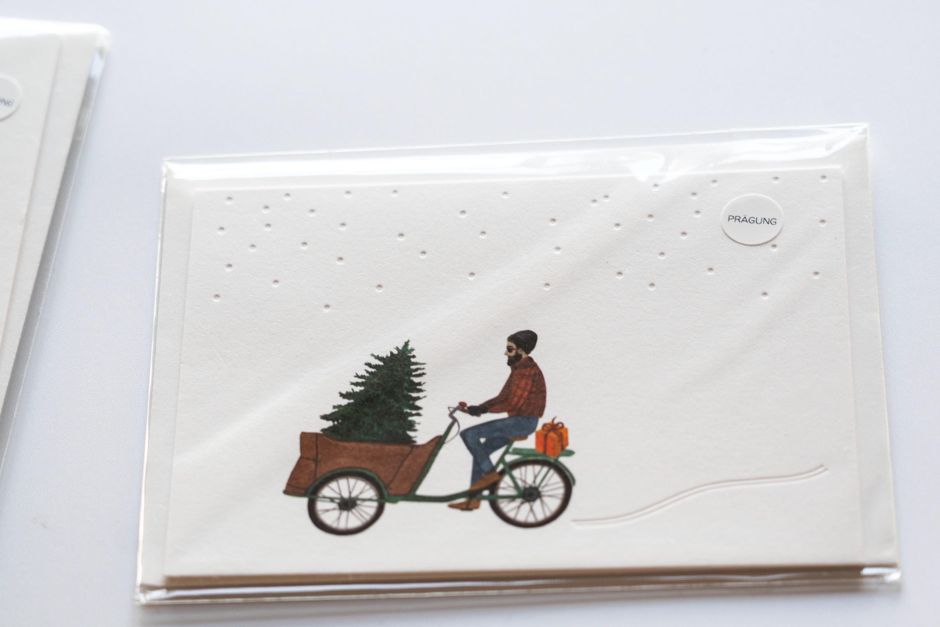 Christmas Cards: Set of Three - A6 Size - Minimal Embossed Design