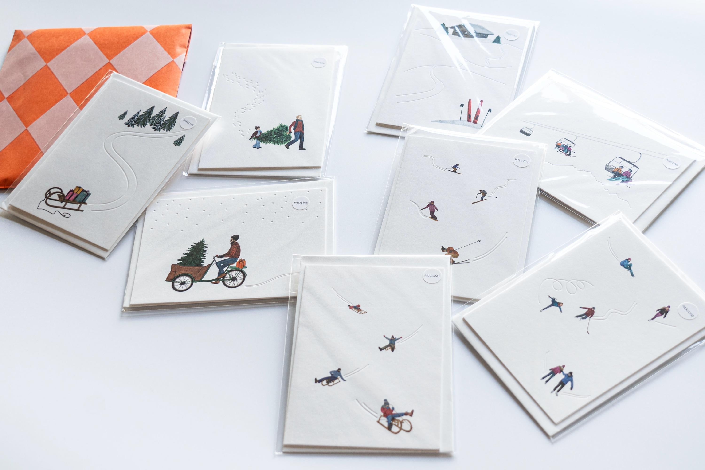 Christmas Cards: Set of Three - A6 Size - Minimal Embossed Design
