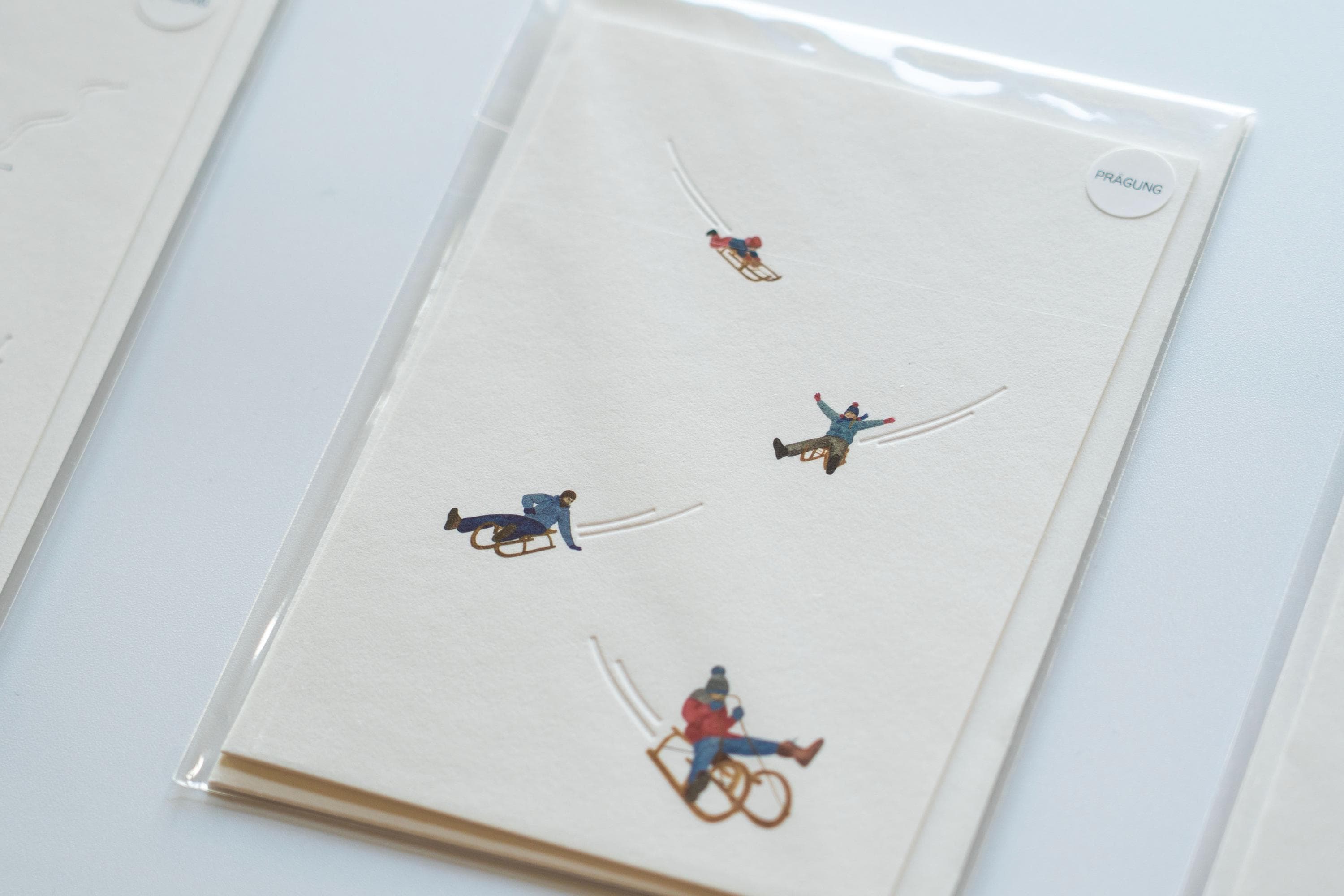 Christmas Cards: Winter Sports - Set of Three, A6 Size