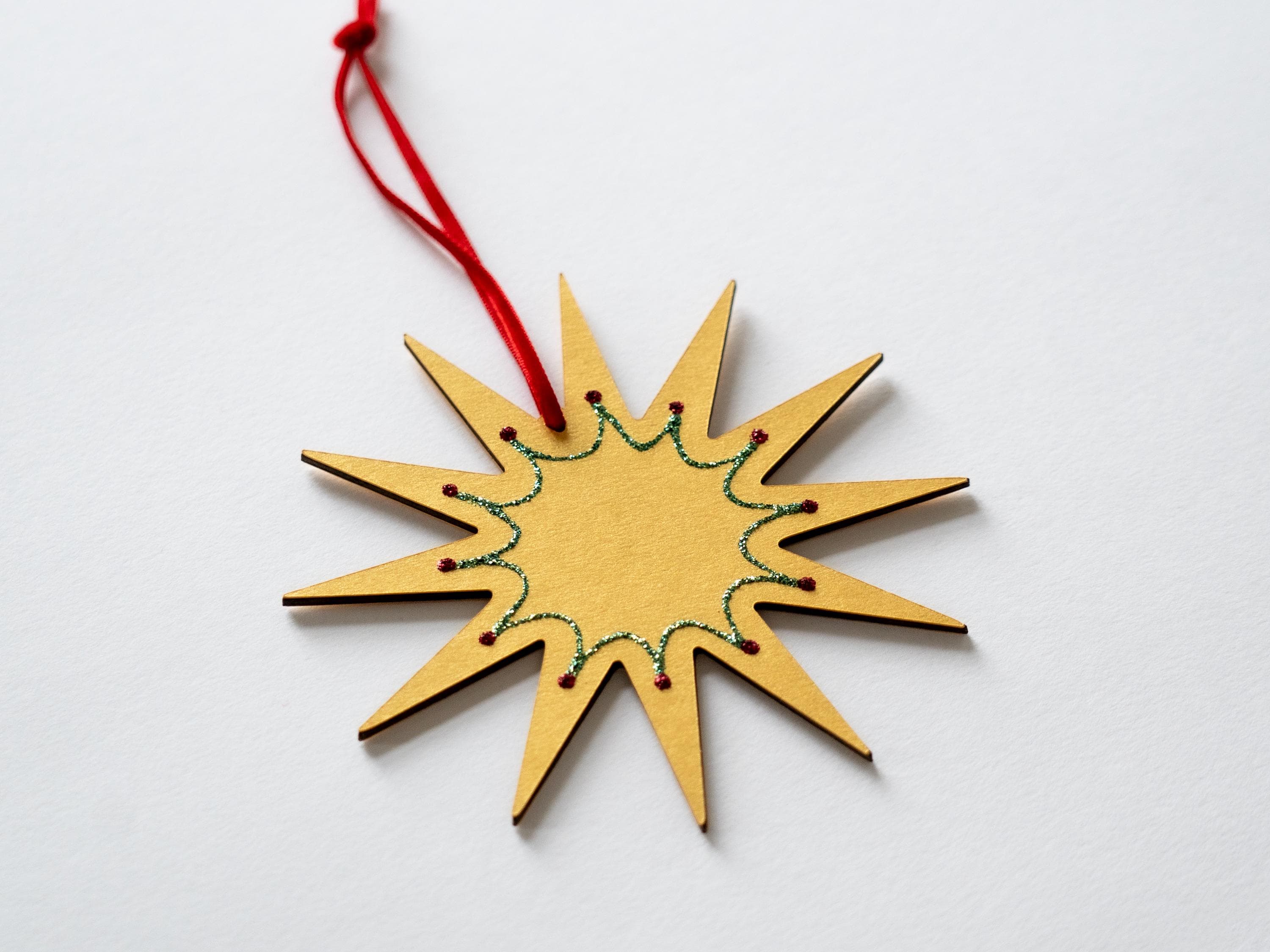Christmas Star Ornament, Nordic Holiday Decor, 5in