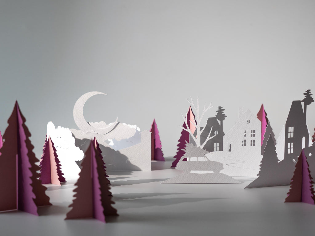 Winter Christmas Scene, Christmas Village Holiday Decor