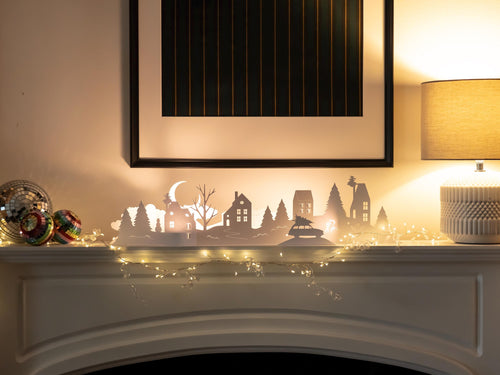 Winter Christmas Scene, Christmas Village Holiday Decor