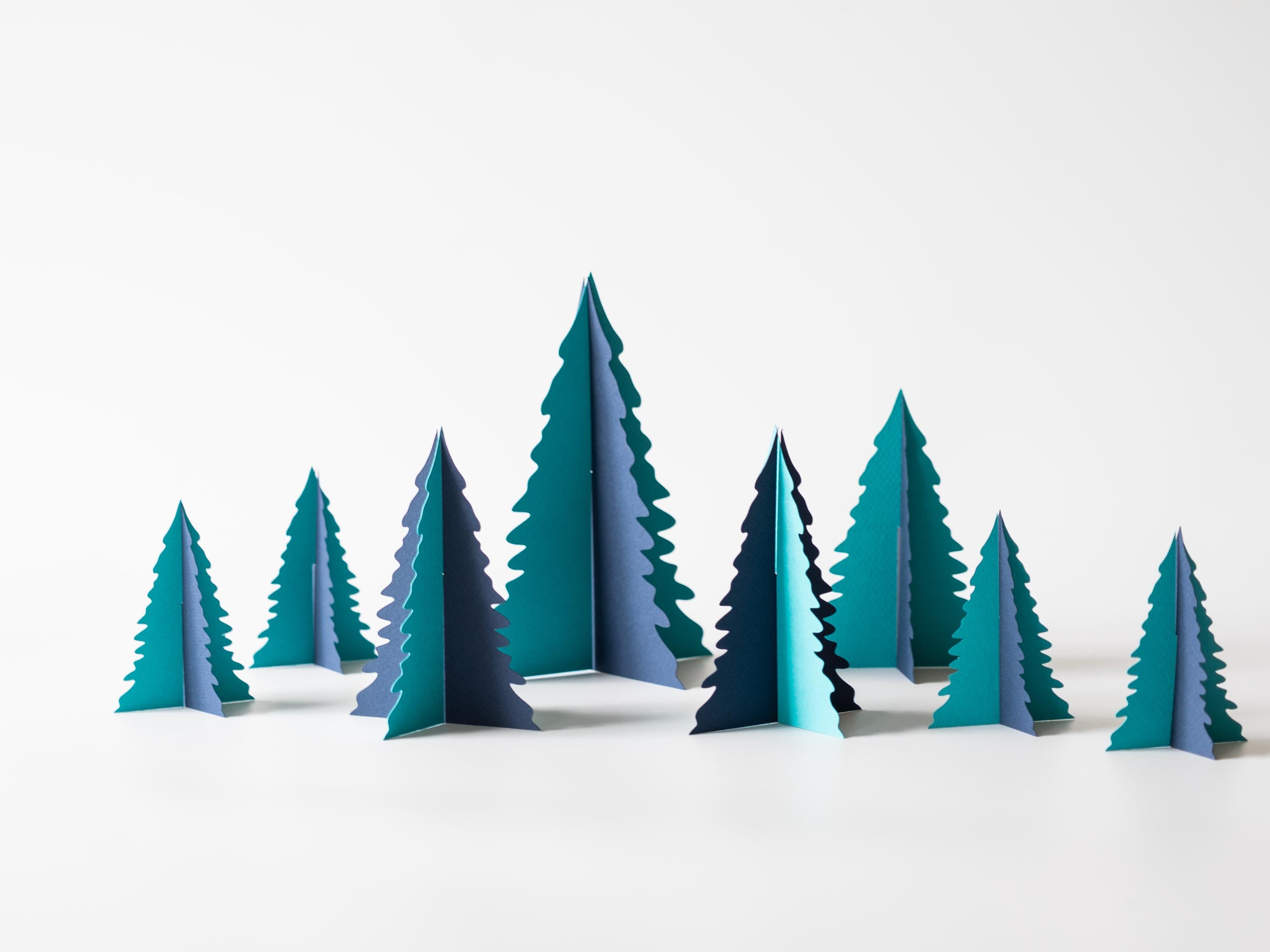 Blue Christmas Tree Decor, Tabletop Holiday Decoration