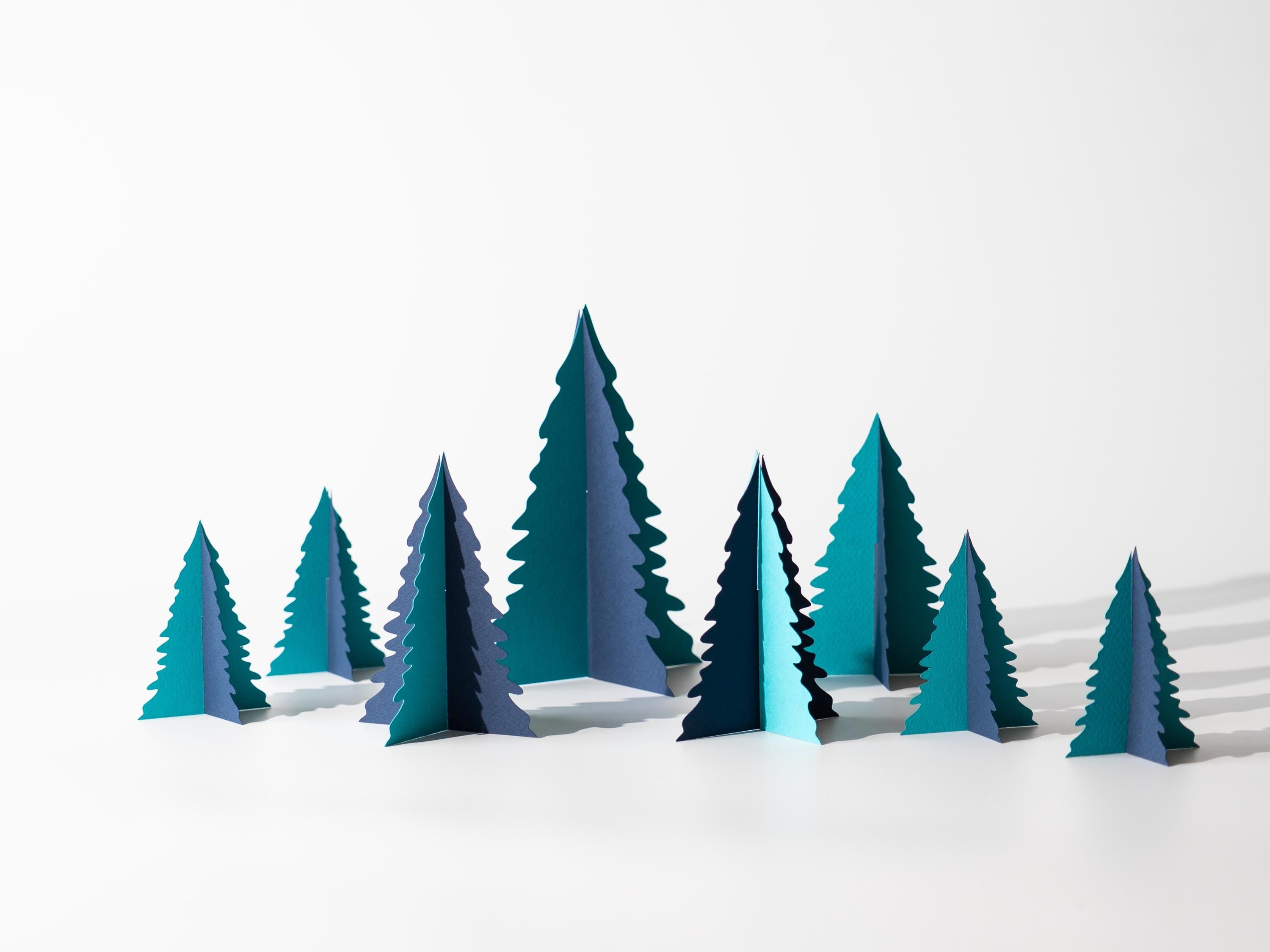 Blue Christmas Tree Decor, Tabletop Holiday Decoration